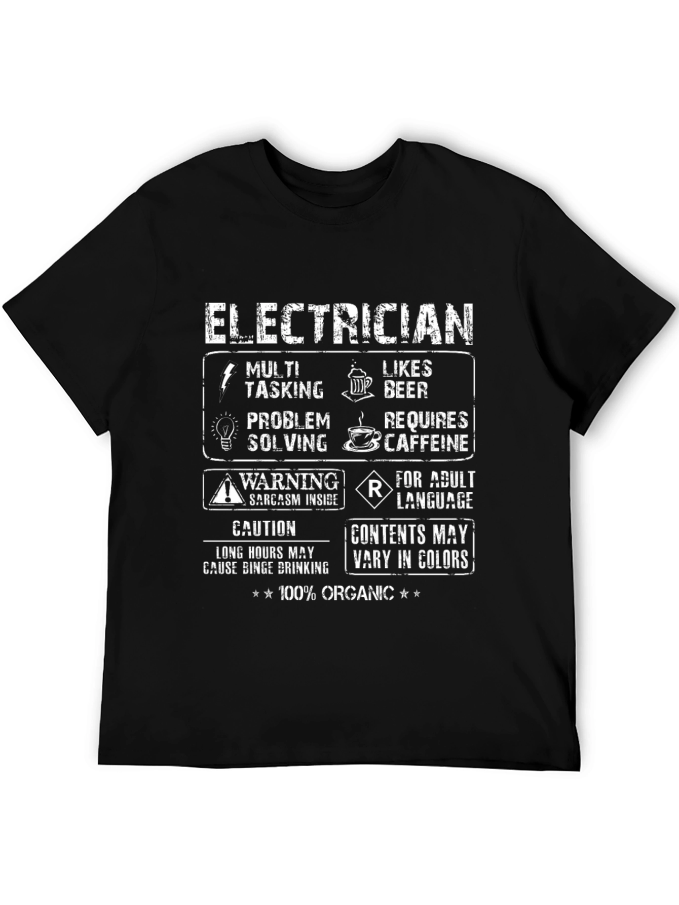 Black Electrician Humor Graphic T-Shirt view 5