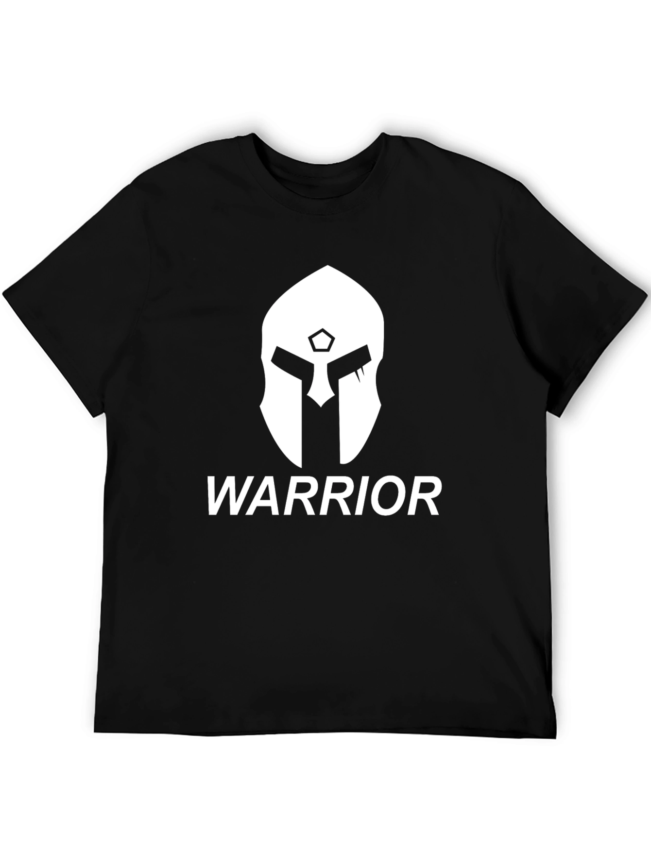 Black Warrior Helmet Graphic T-Shirt - Casual Black Tee view 5