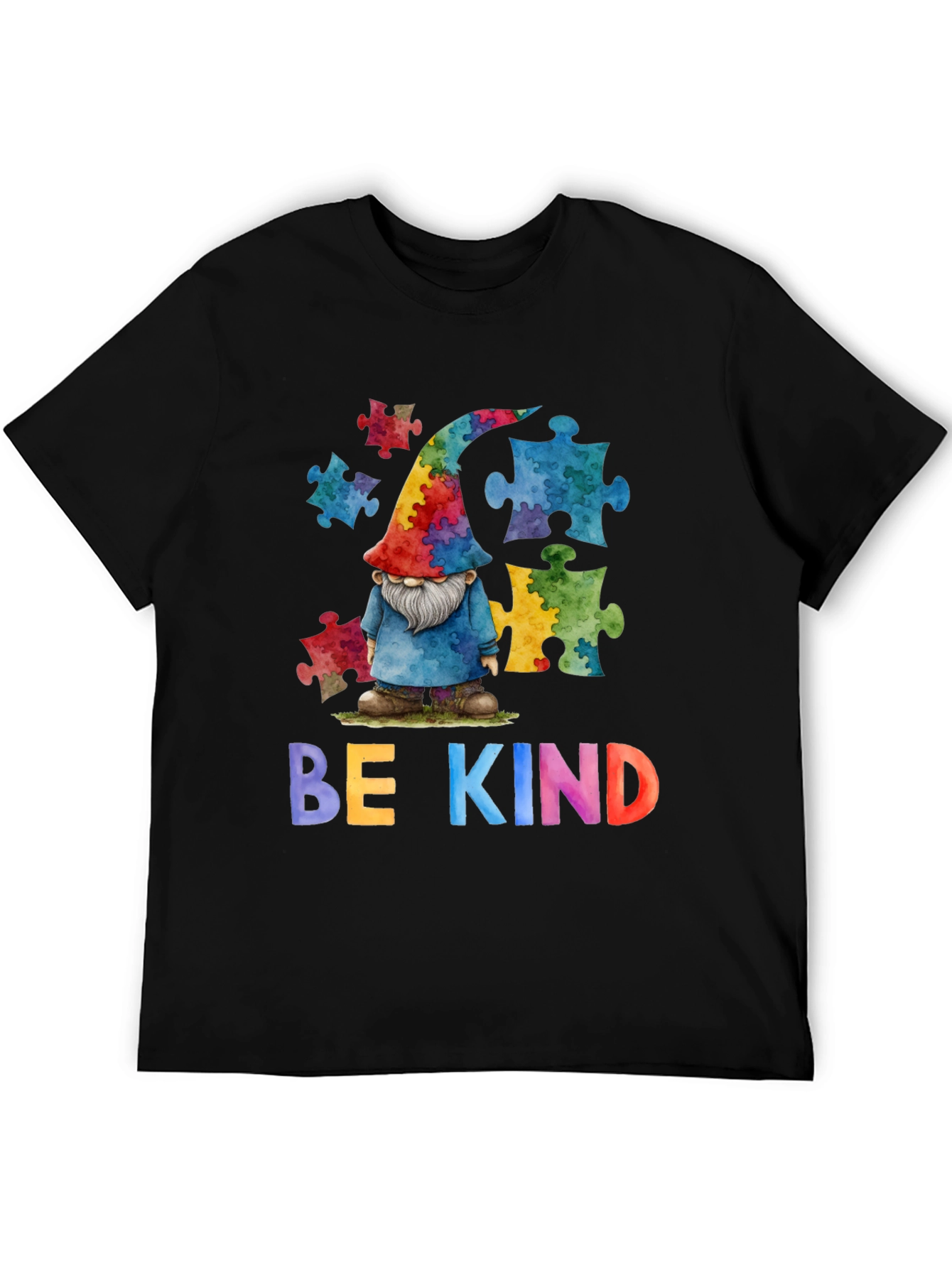Black Be Kind Autism Awareness T-Shirt view 5