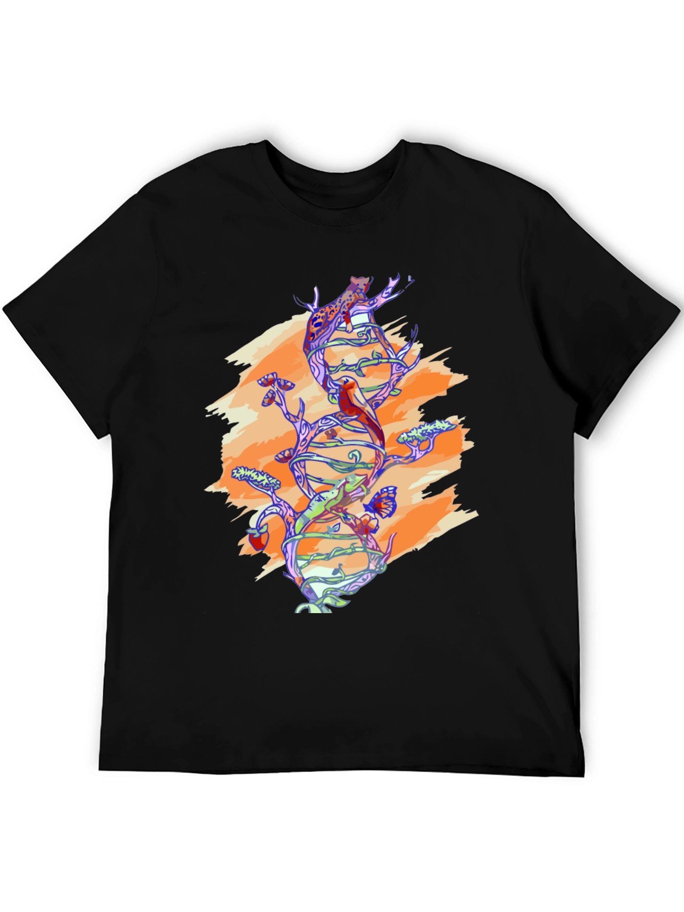 Black Nature DNA Graphic Tee - Black Unisex Shirt view 5