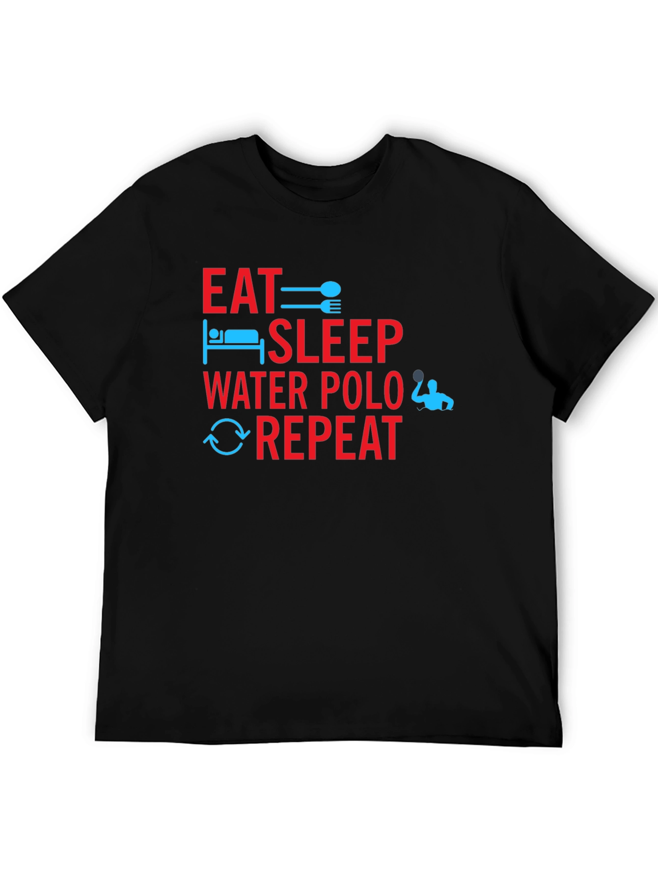 Black Eat Sleep Water Polo Repeat T-Shirt view 5