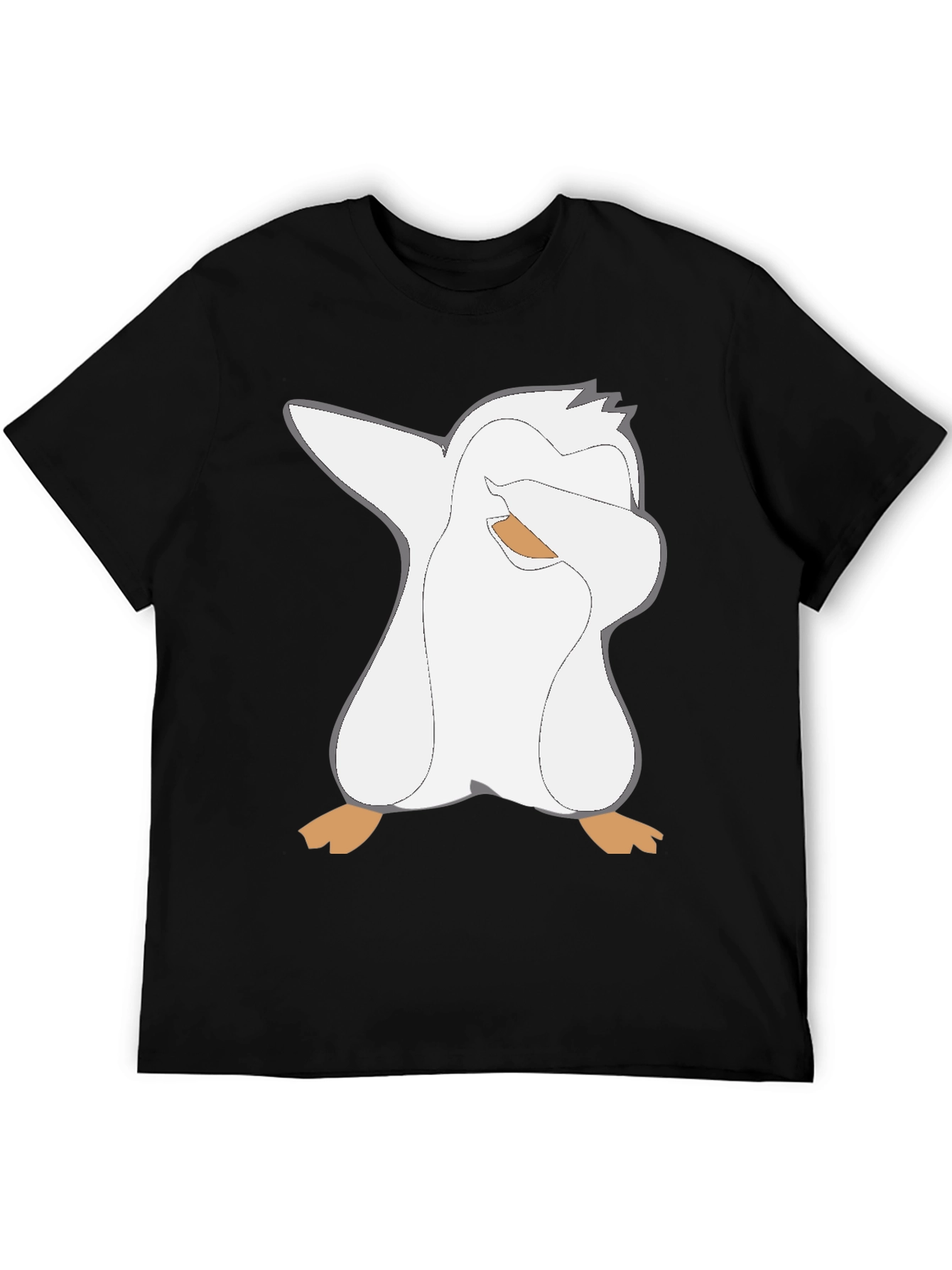 Black Dabbing Penguin Graphic T-Shirt - Black Cotton Tee view 5
