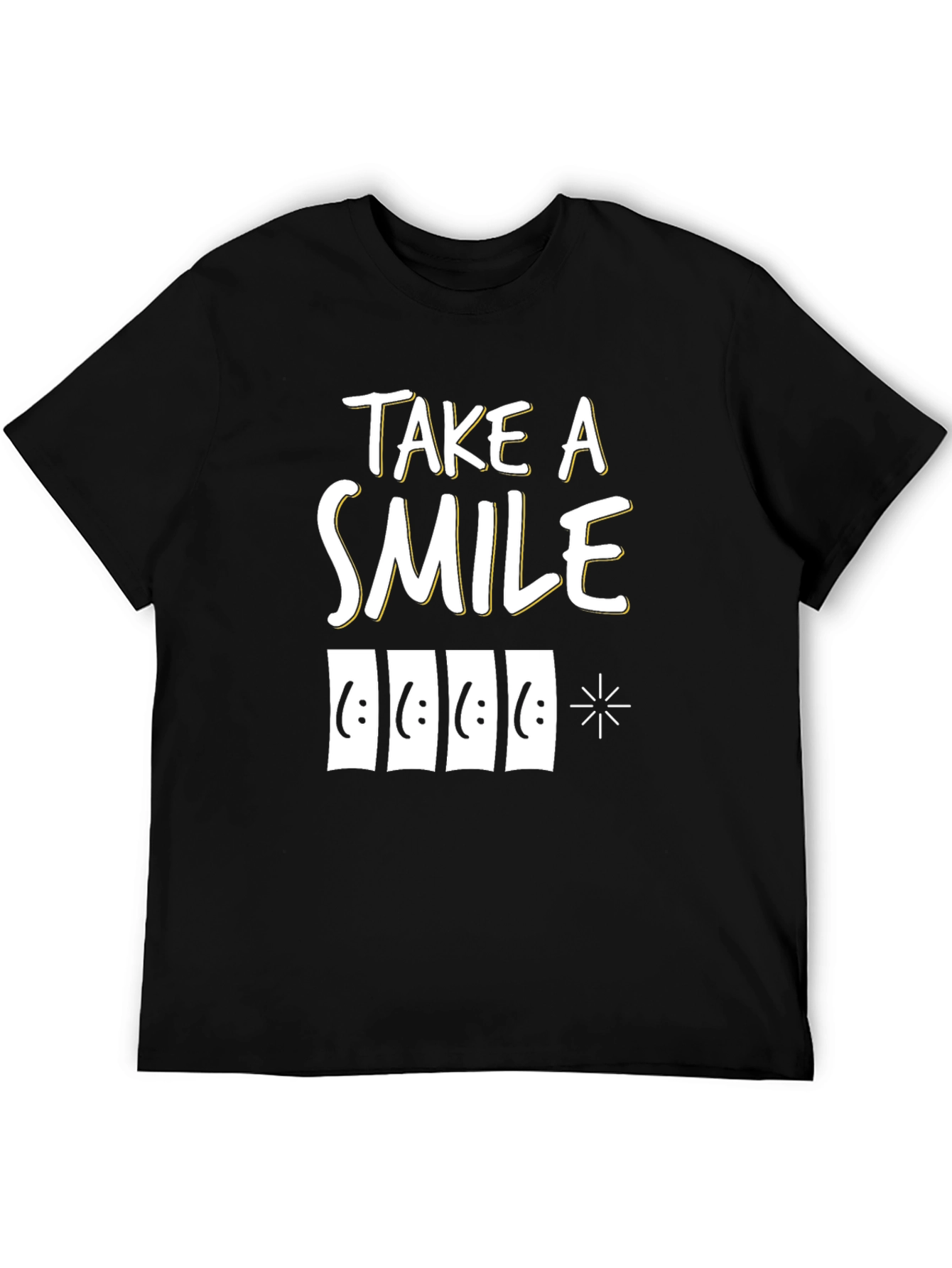 Black Take a Smile Graphic Tee - Unisex Black T-Shirt view 5