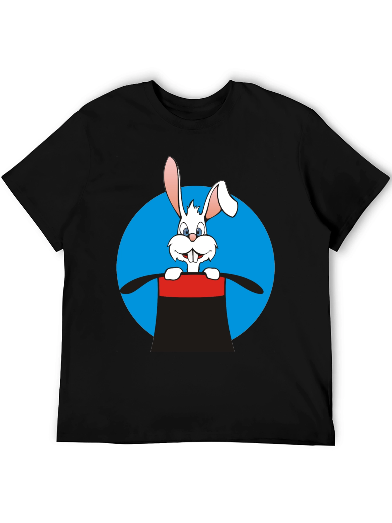 Black Rabbit in a Hat Graphic Tee - Black Cotton Blend view 5