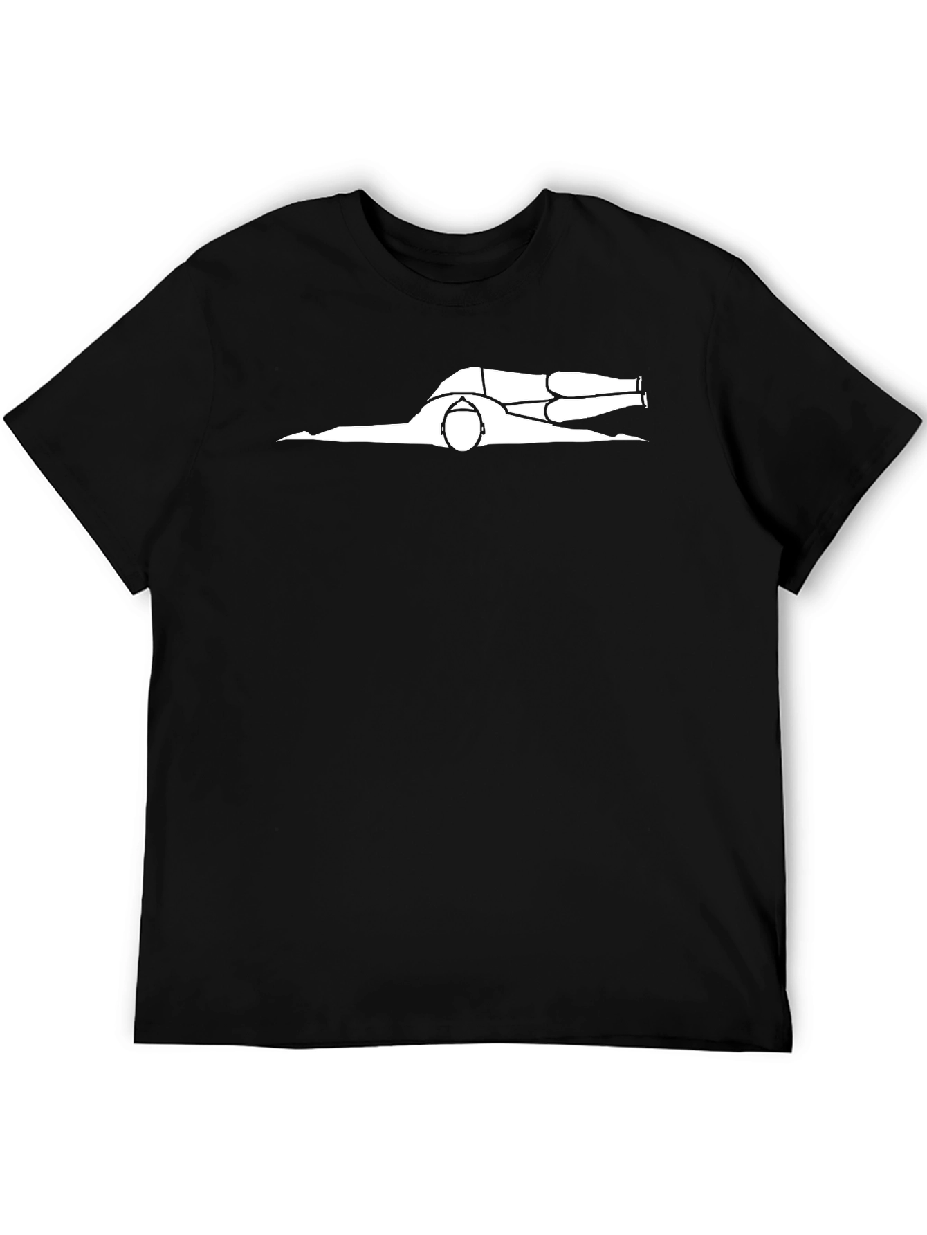 Black Prone Position T-Shirt - Funny Stick Figure Graphic Tee view 5
