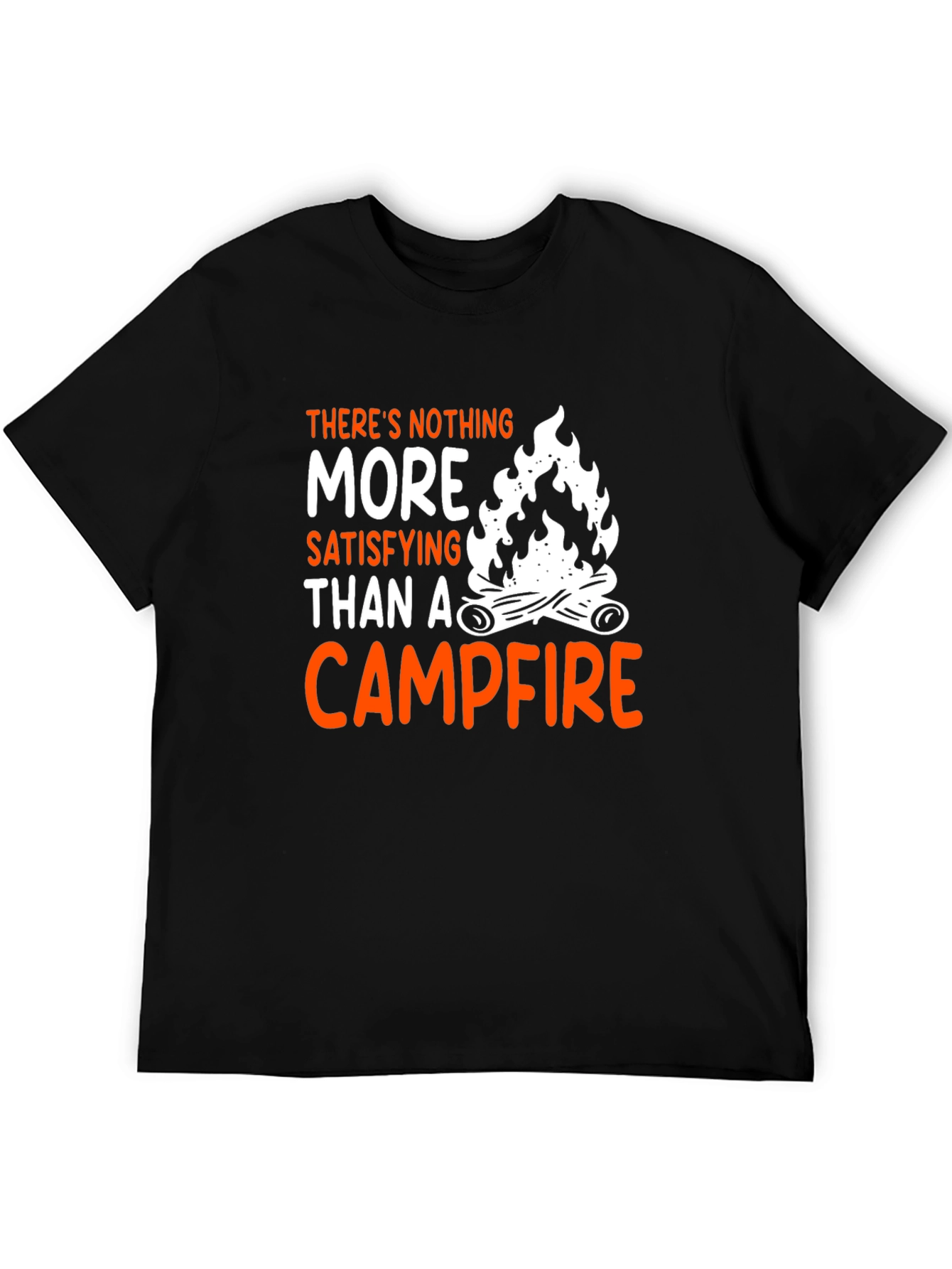 Black Campfire T-Shirt - Satisfying Camping Tee view 5