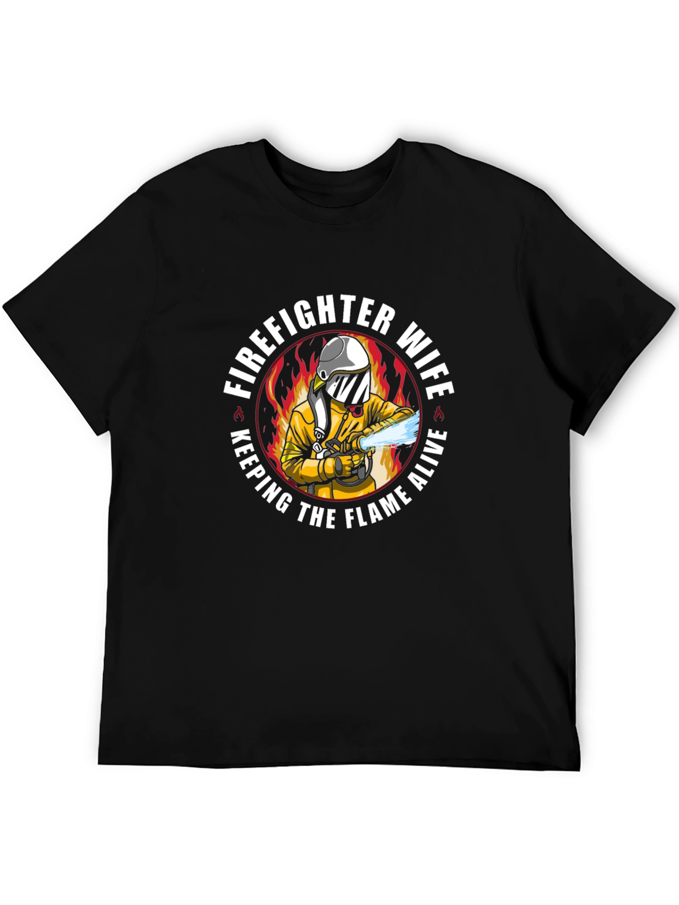 Black Firefighter Wife T-Shirt - Keeping The Flame Alive view 5