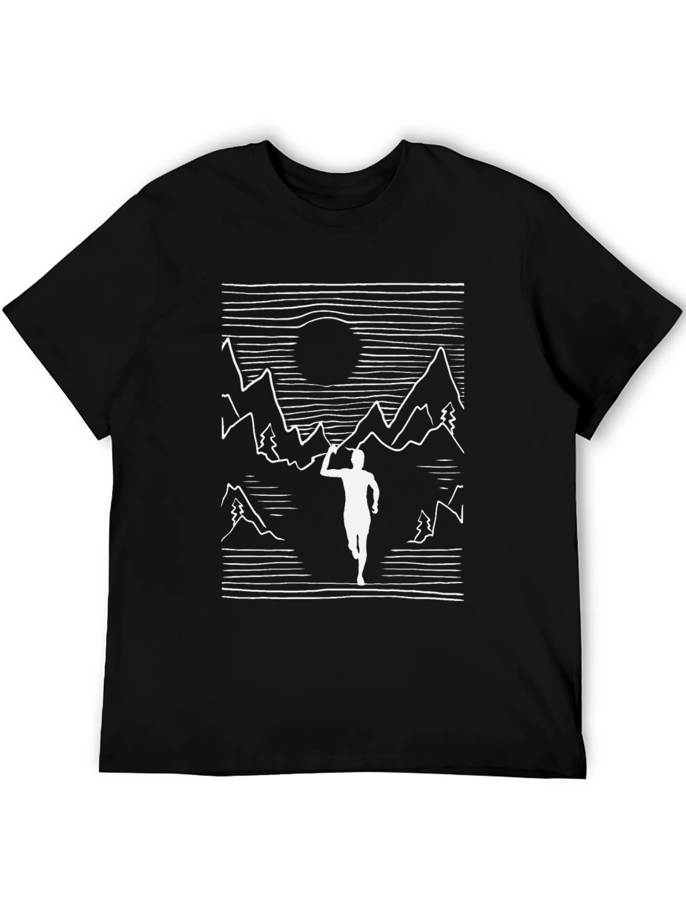 Mountain Runner Graphic Tee - Black Cotton T-Shirt - 5