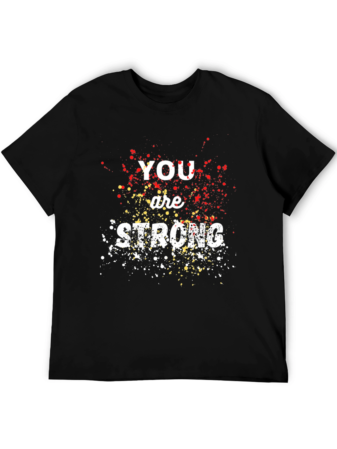 Black You Are Strong Graphic Print Crew Neck T-Shirt view 5