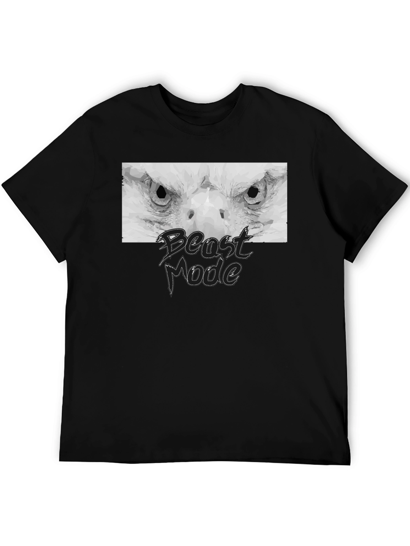 Black Beast Mode Eagle Graphic Black T-Shirt view 5