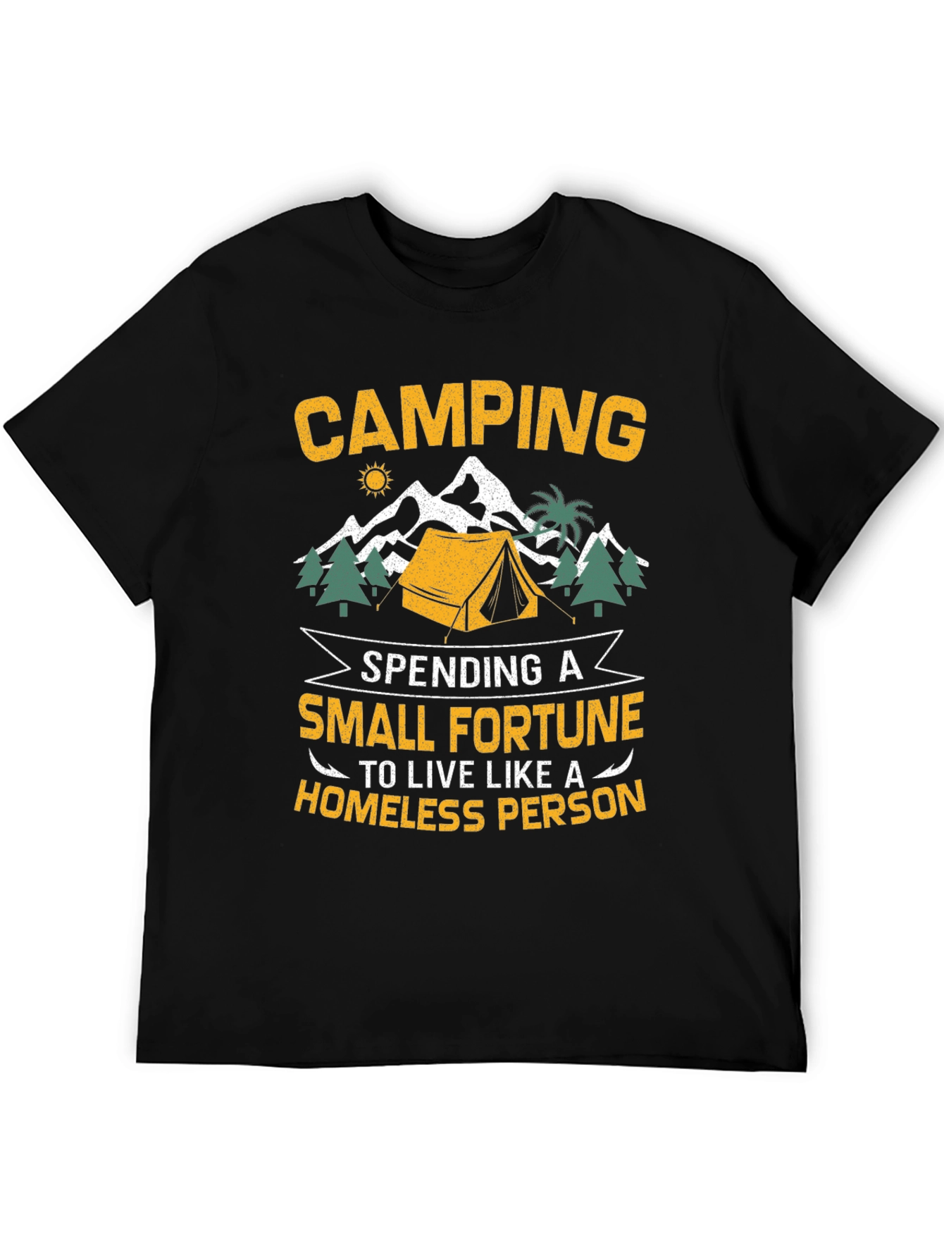 Black Camping Small Fortune Graphic T-Shirt view 5