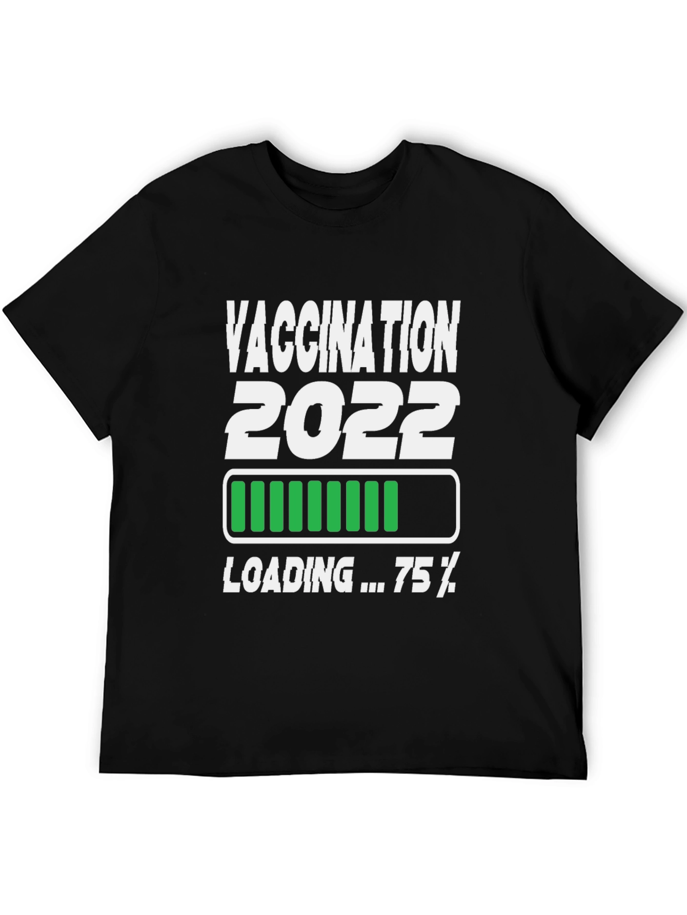 Black Vaccination 2022 Loading Funny T-Shirt view 5