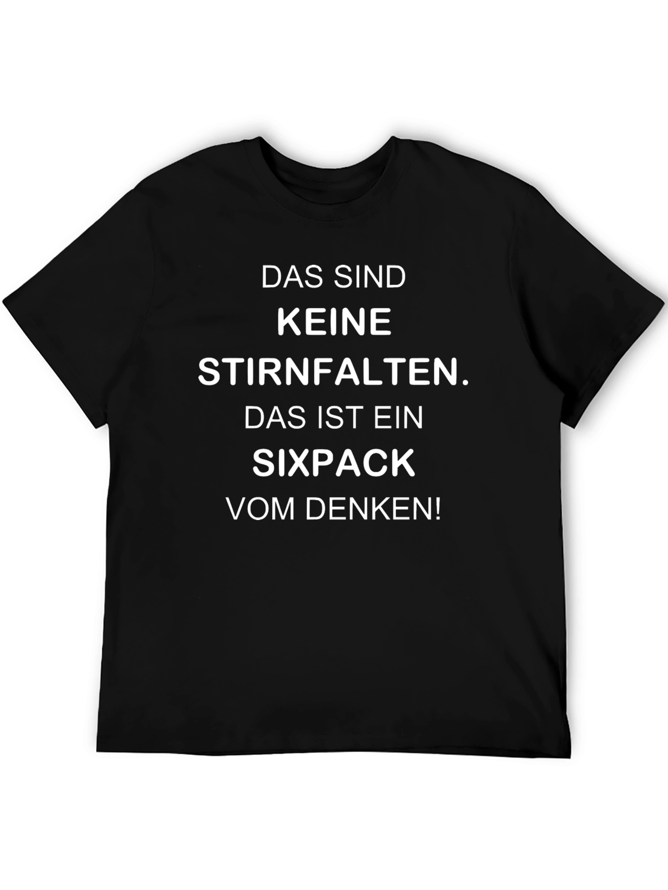 Black Funny German Quote T-Shirt - Sixpack Vom Denken view 5