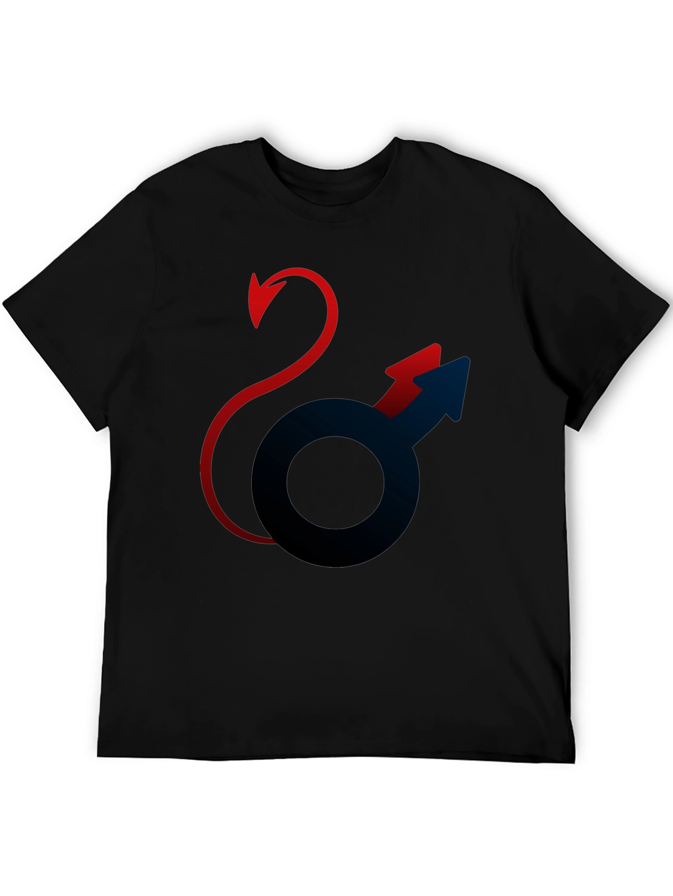 Black Devilish Mars Symbol Black T-Shirt view 5