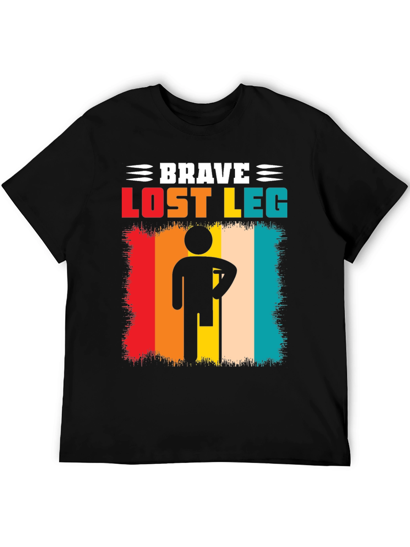 Black Brave Lost Leg T-Shirt - Amputee Pride view 5