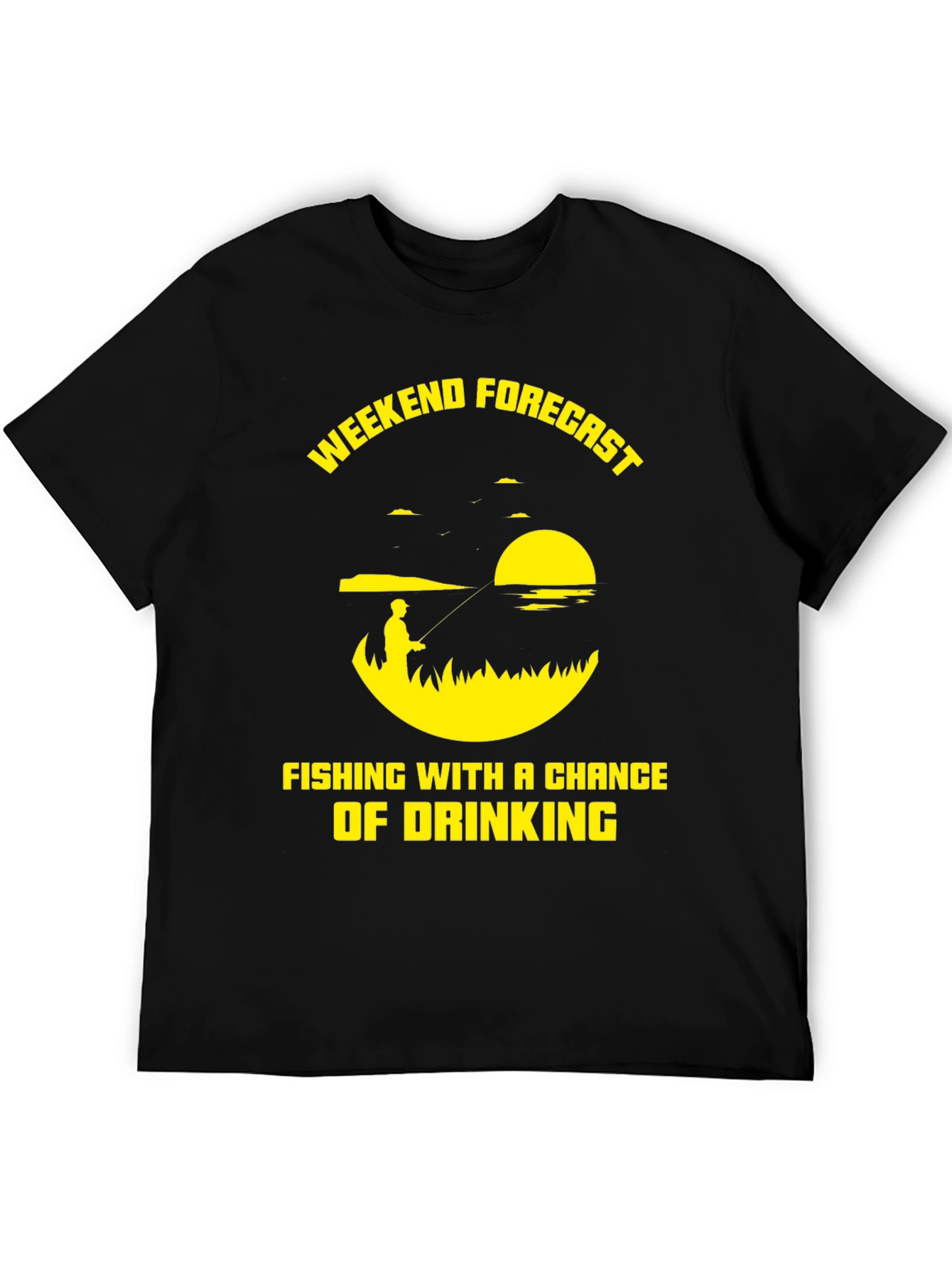 Black Fishing & Drinking Weekend Forecast T-Shirt view 5