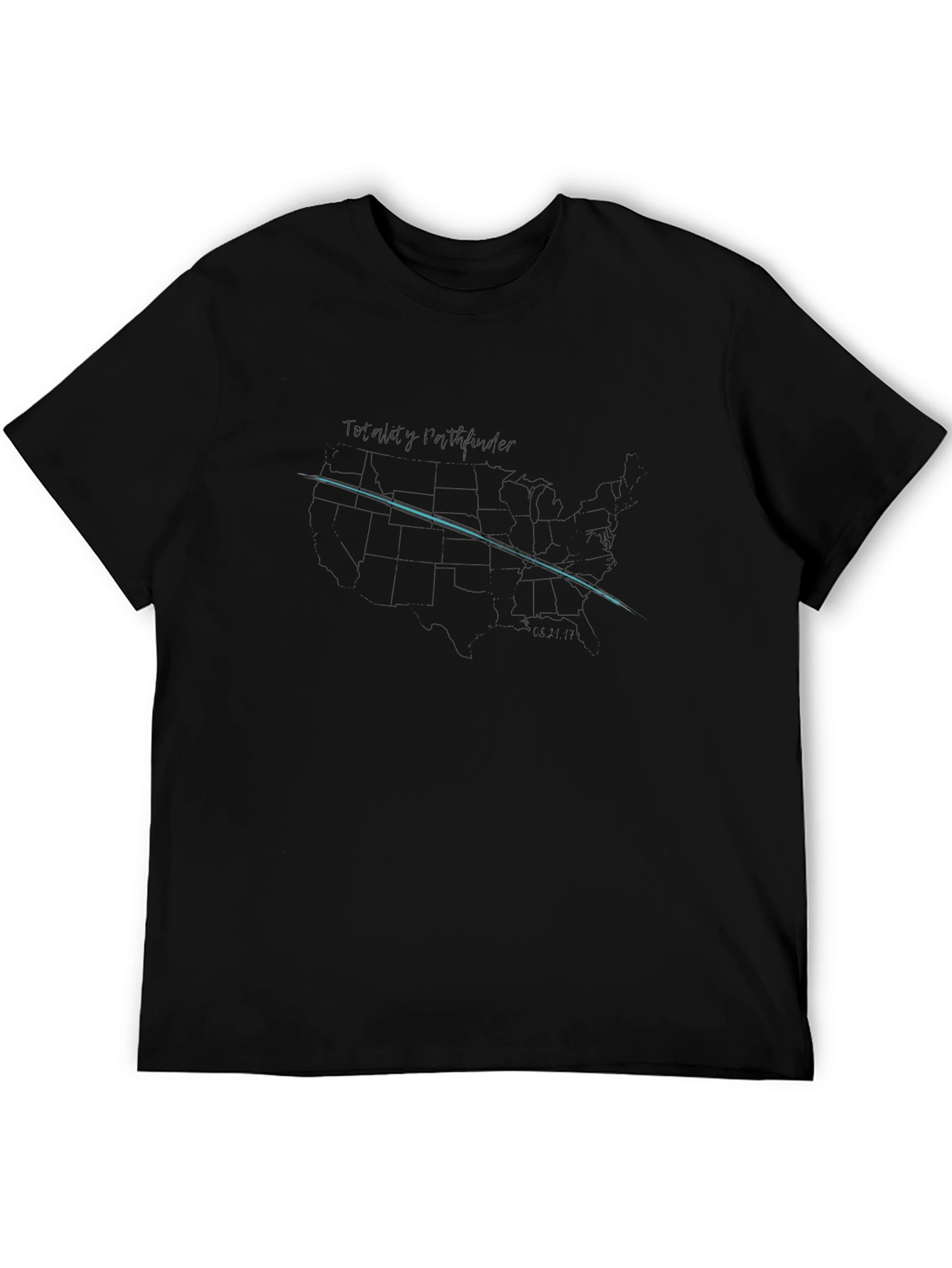 Black Total Eclipse Pathfinder T-Shirt - Map Design view 5