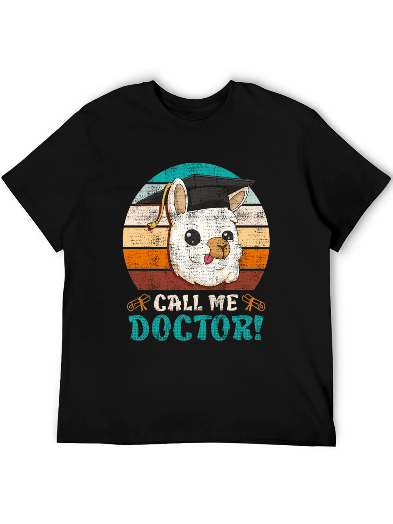 Black Call Me Doctor Llama T-Shirt view 5