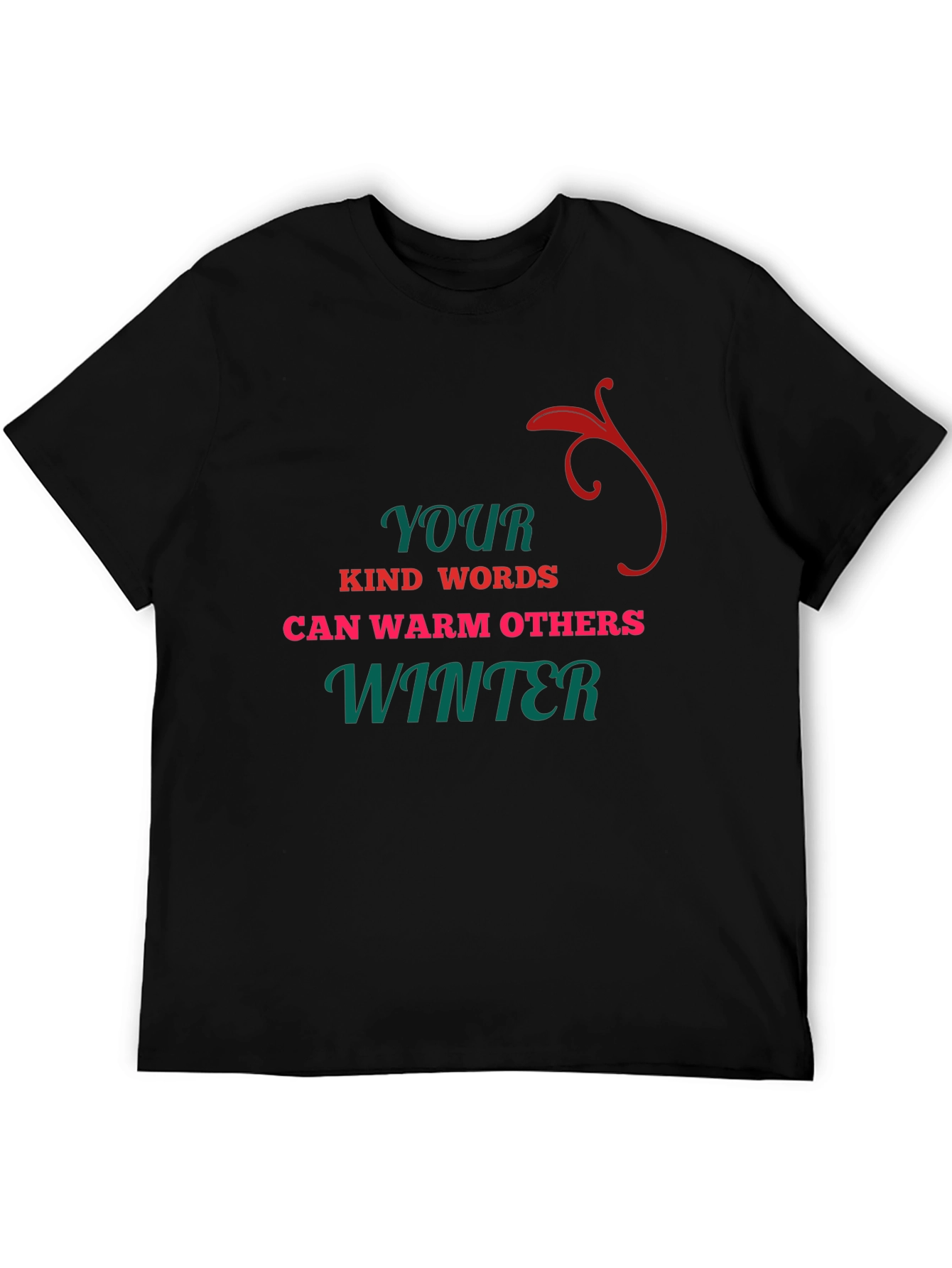 Black Kind Words Warm Others Winter T-Shirt view 5