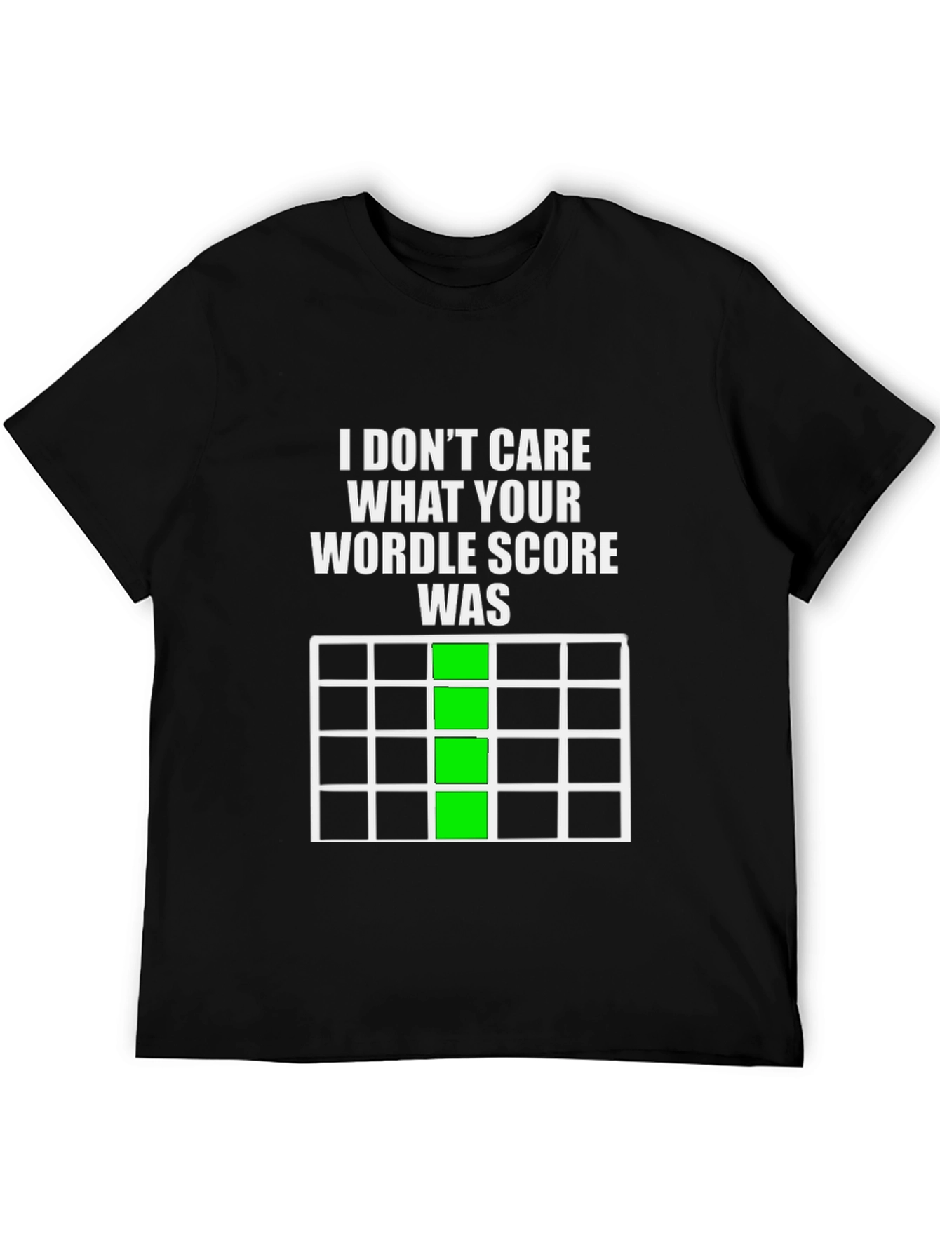Black Funny Wordle Score Graphic T-Shirt view 5