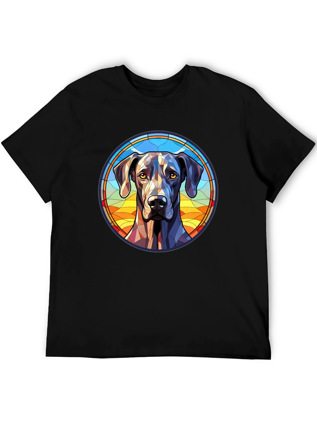 Black Geometric Dog Portrait Tee view 5