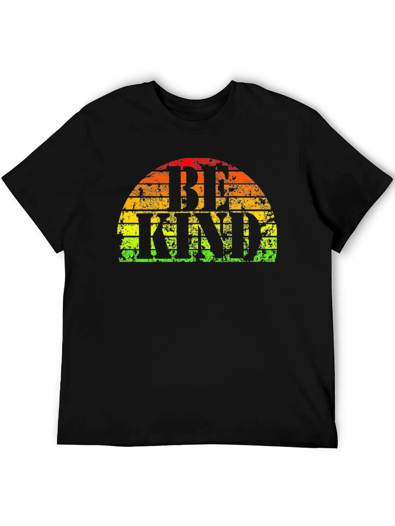 Black Be Kind T-Shirt - Retro Rainbow Graphic Tee view 5