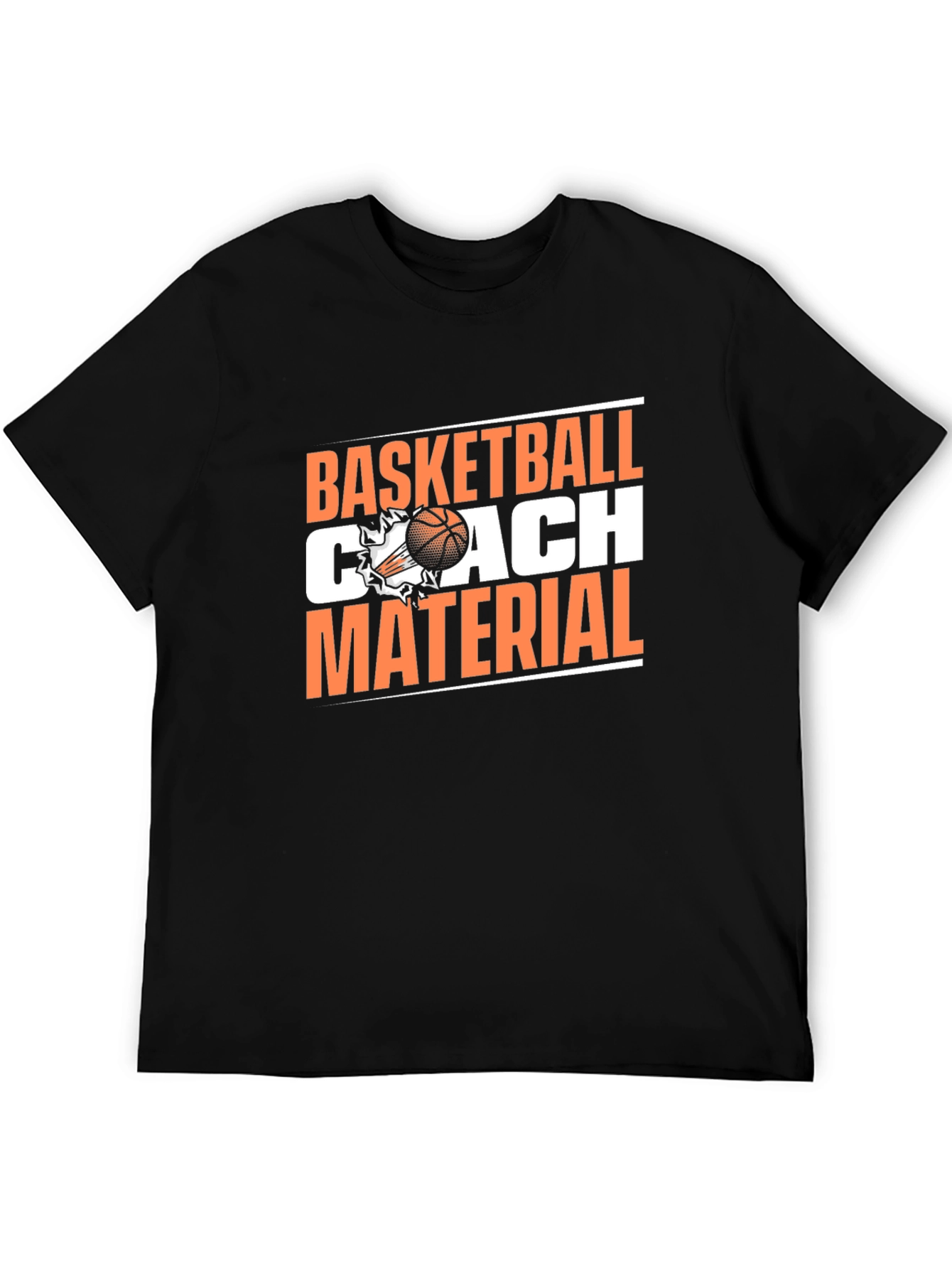 Black Basketball Coach Material T-Shirt - Black Tee view 5