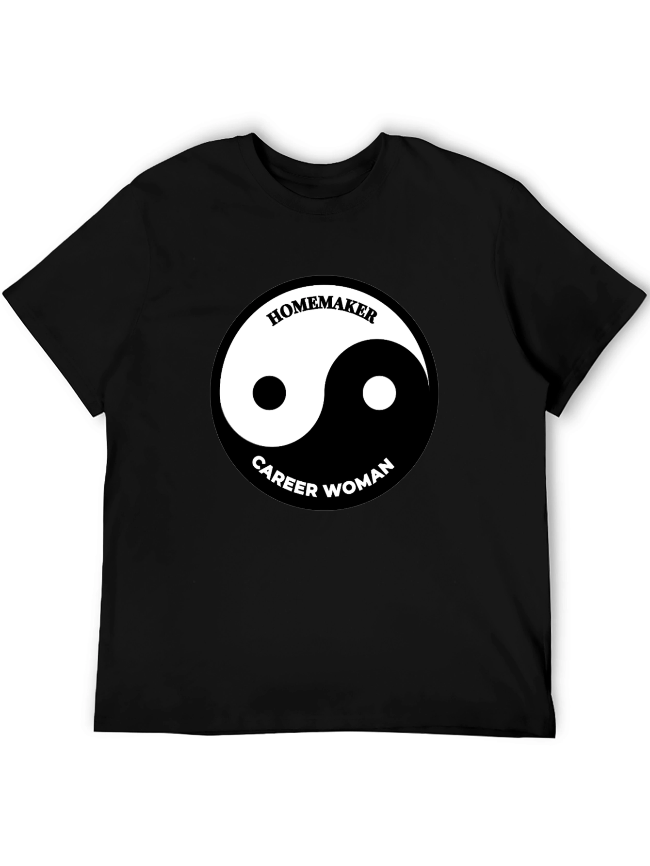 Black Yin Yang Homemaker Career Woman T-Shirt view 5