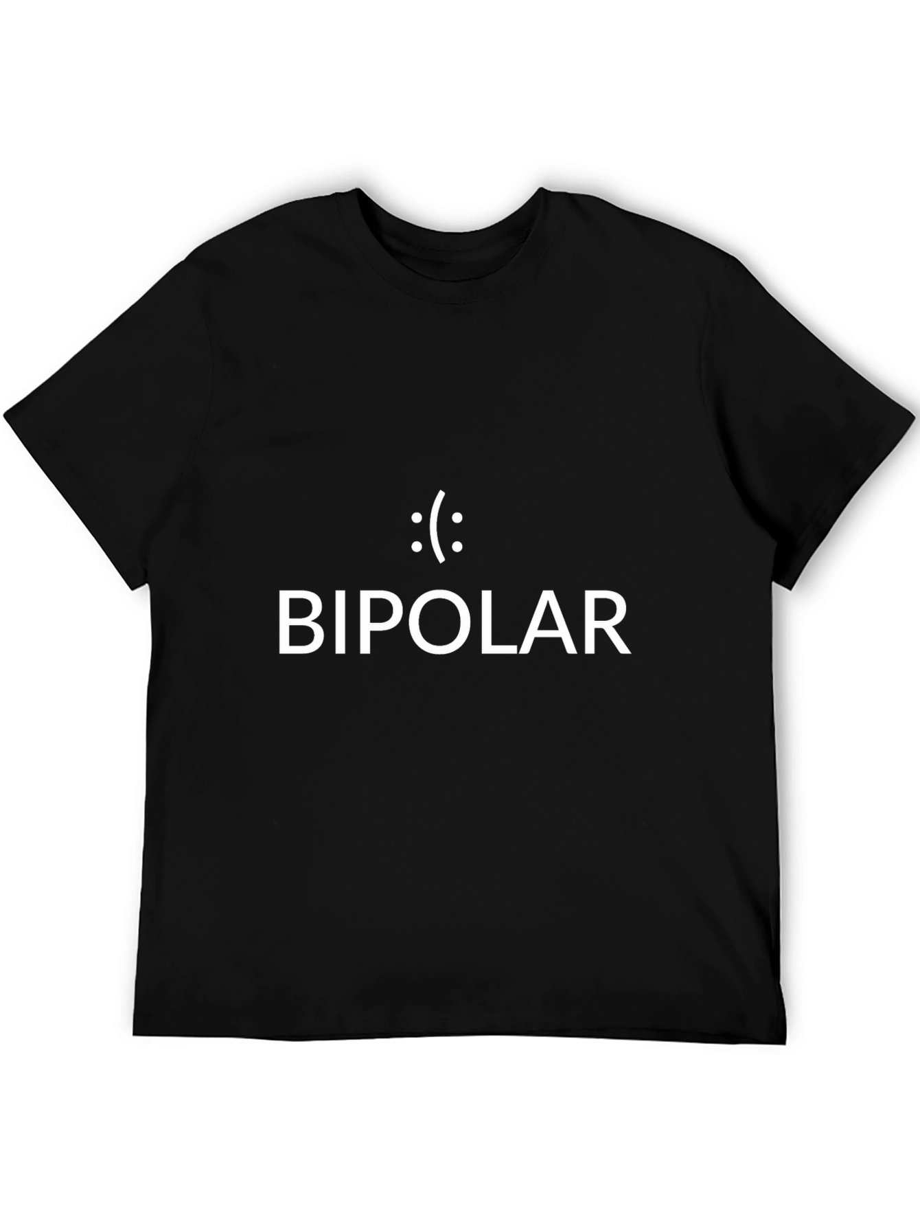 Black Bipolar Graphic T-Shirt - Black Cotton Blend view 5