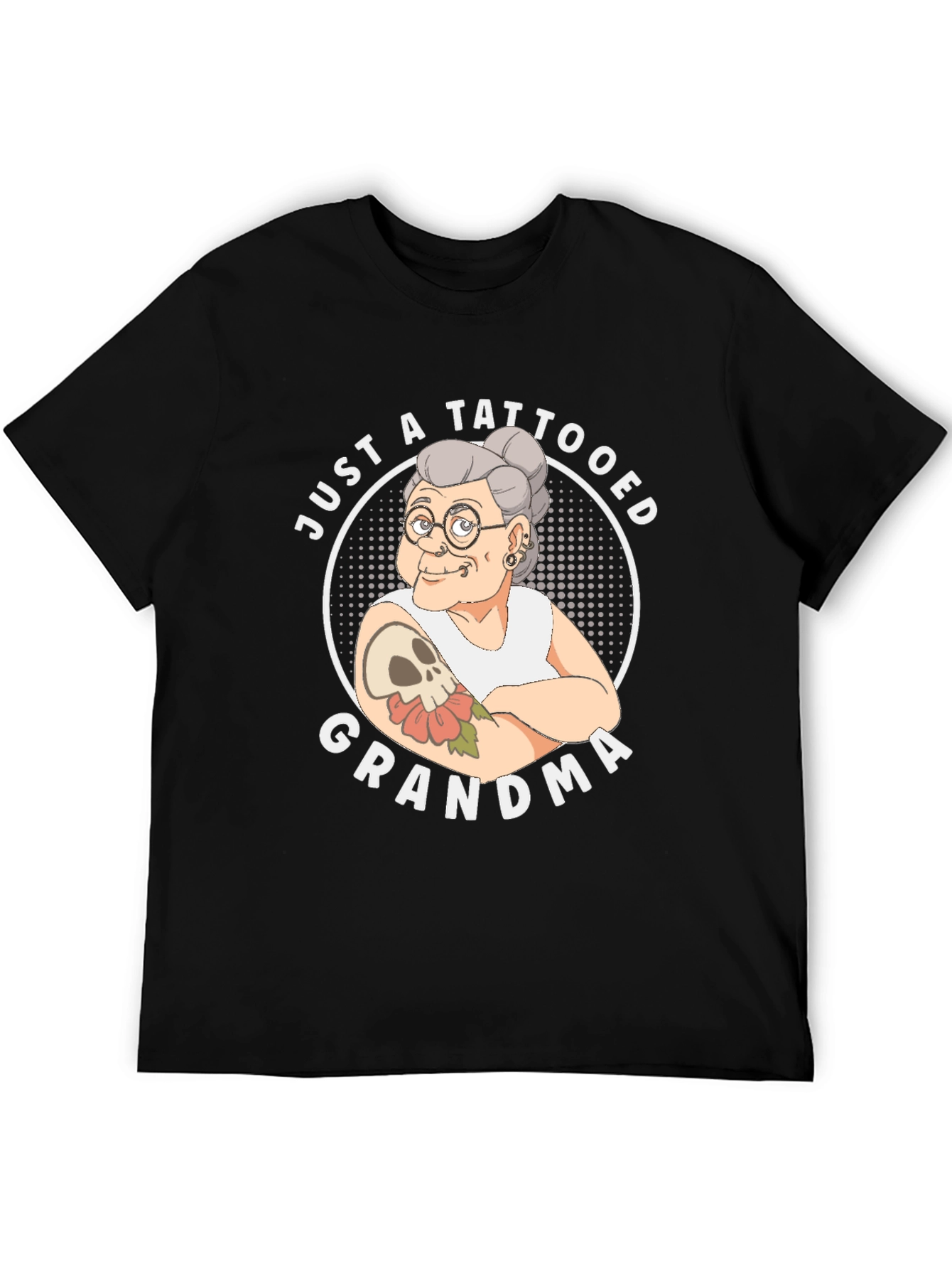 Black Tattooed Grandma T-Shirt - Funny Graphic Tee view 5