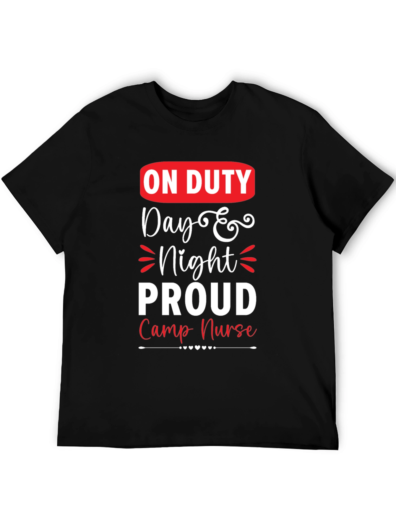 Black On Duty Camp Nurse Graphic T-Shirt view 5