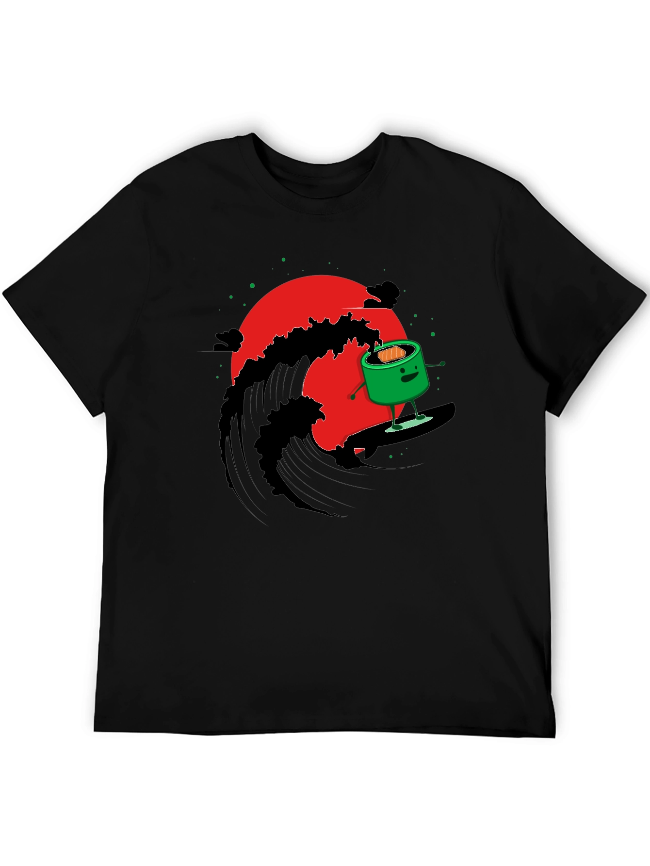 Black Sushi Surfer Graphic Tee - Unique Design view 5