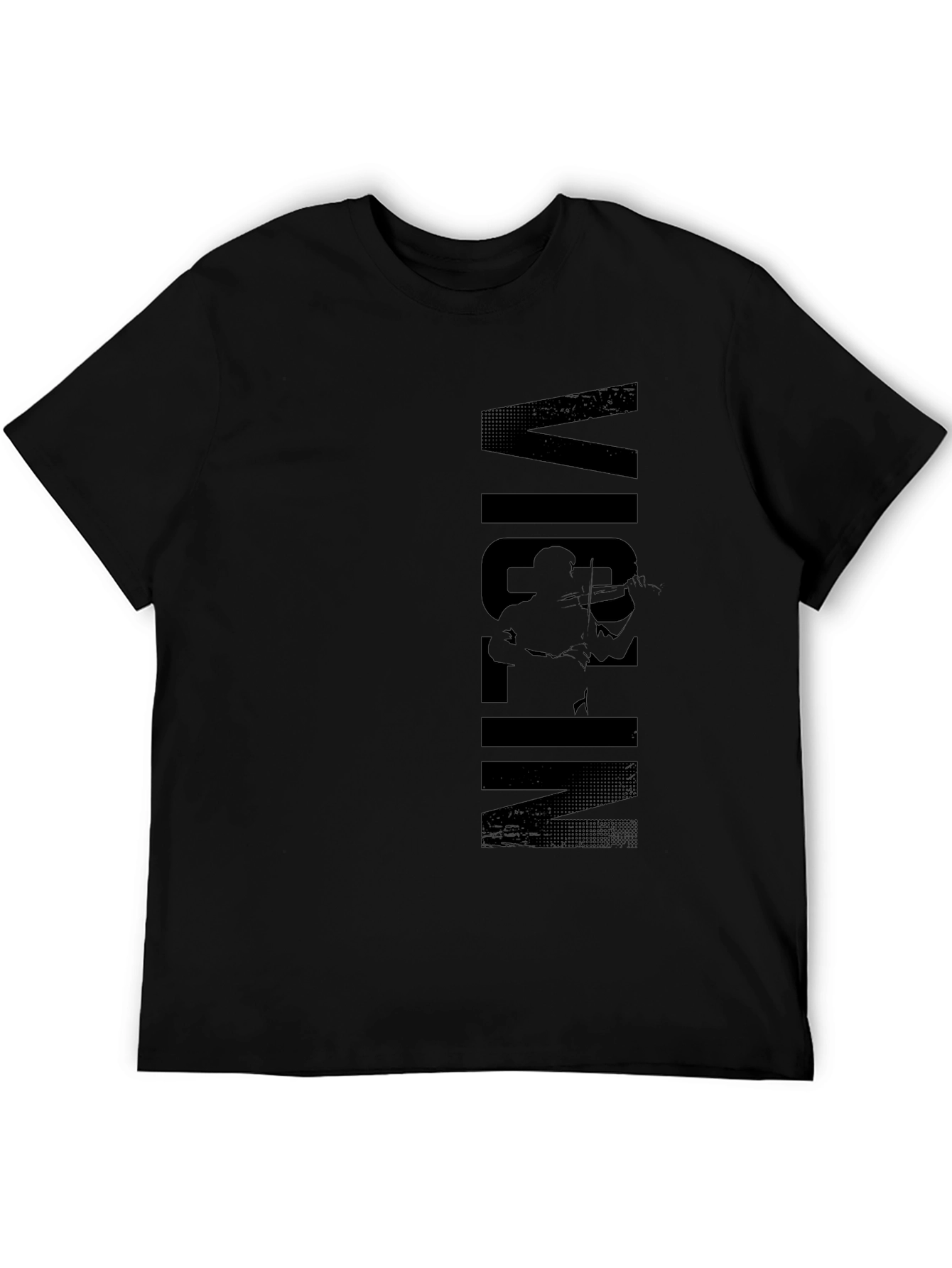 Black Violin Player Graphic Print Black T-Shirt view 5