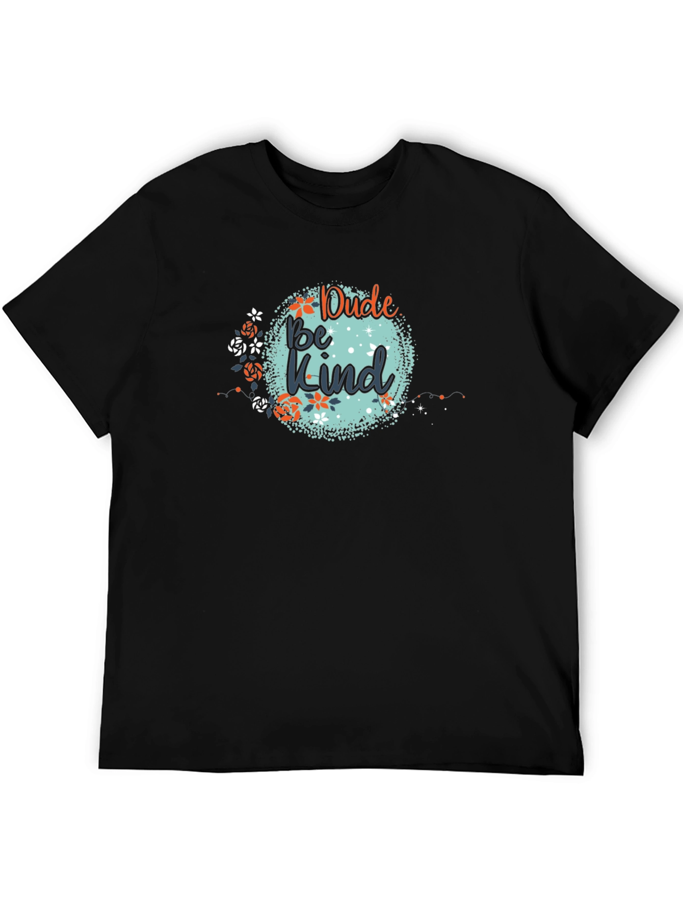 Black Dude Be Kind Graphic Tee - Black Cotton T-Shirt view 5