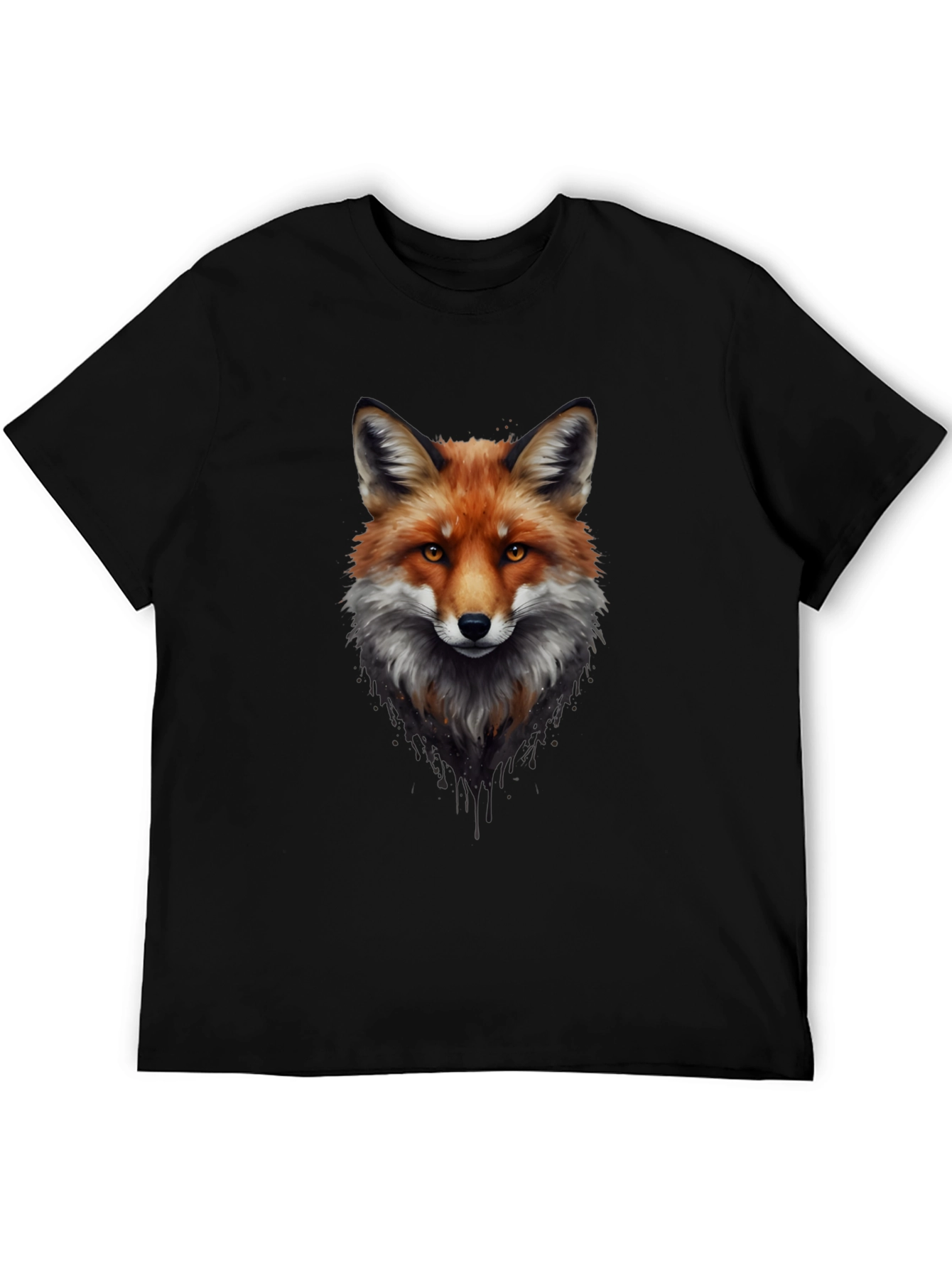 Black Fox Graphic Print Black T-Shirt view 5