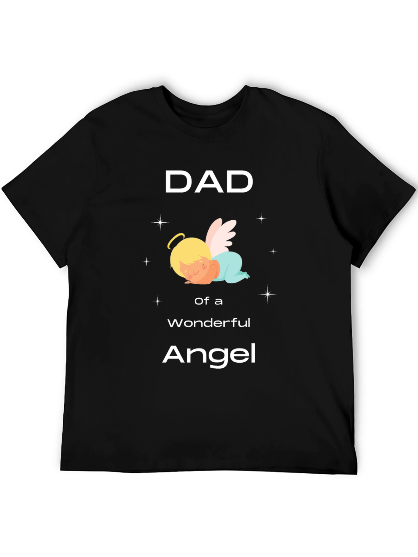 Black Dad of an Angel T-Shirt Black view 5