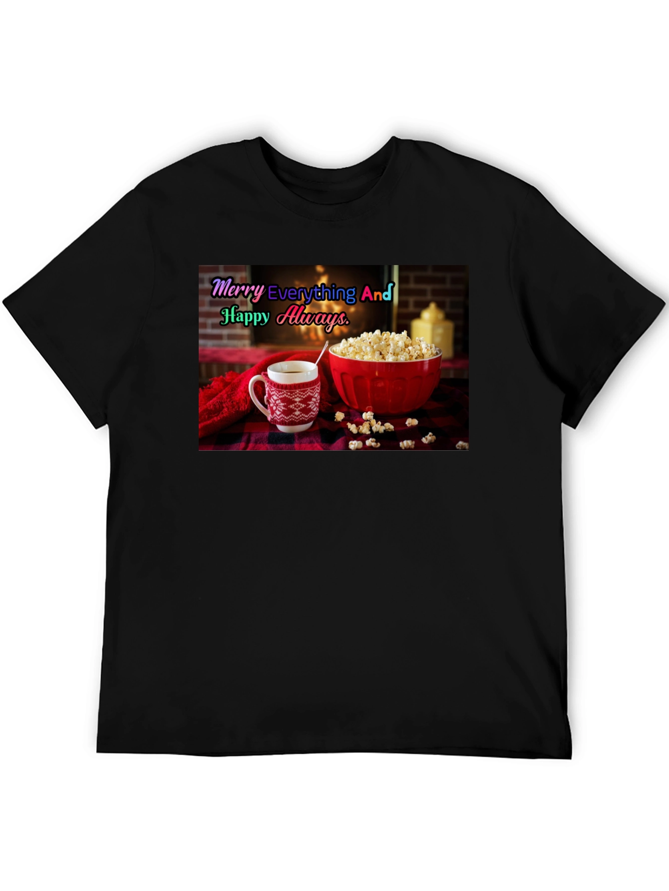 Black Cozy Holiday T-Shirt - Merry Everything view 5