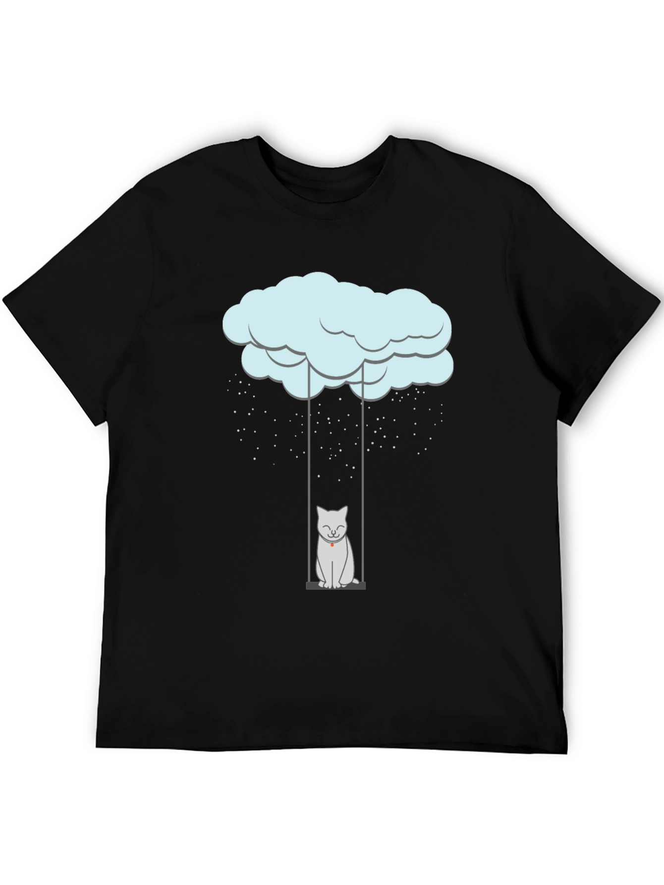 Black Rainy Day Cat Swing Graphic Tee view 5