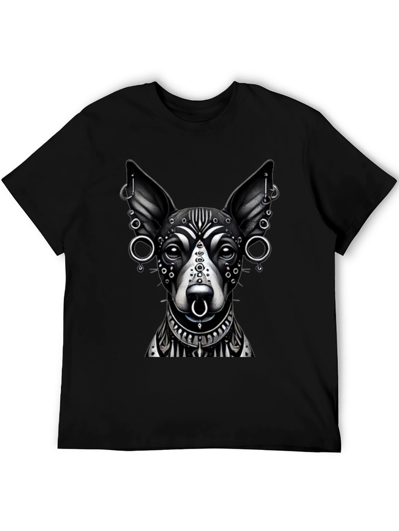 Black Dog Tattoo Art Black T-Shirt view 5