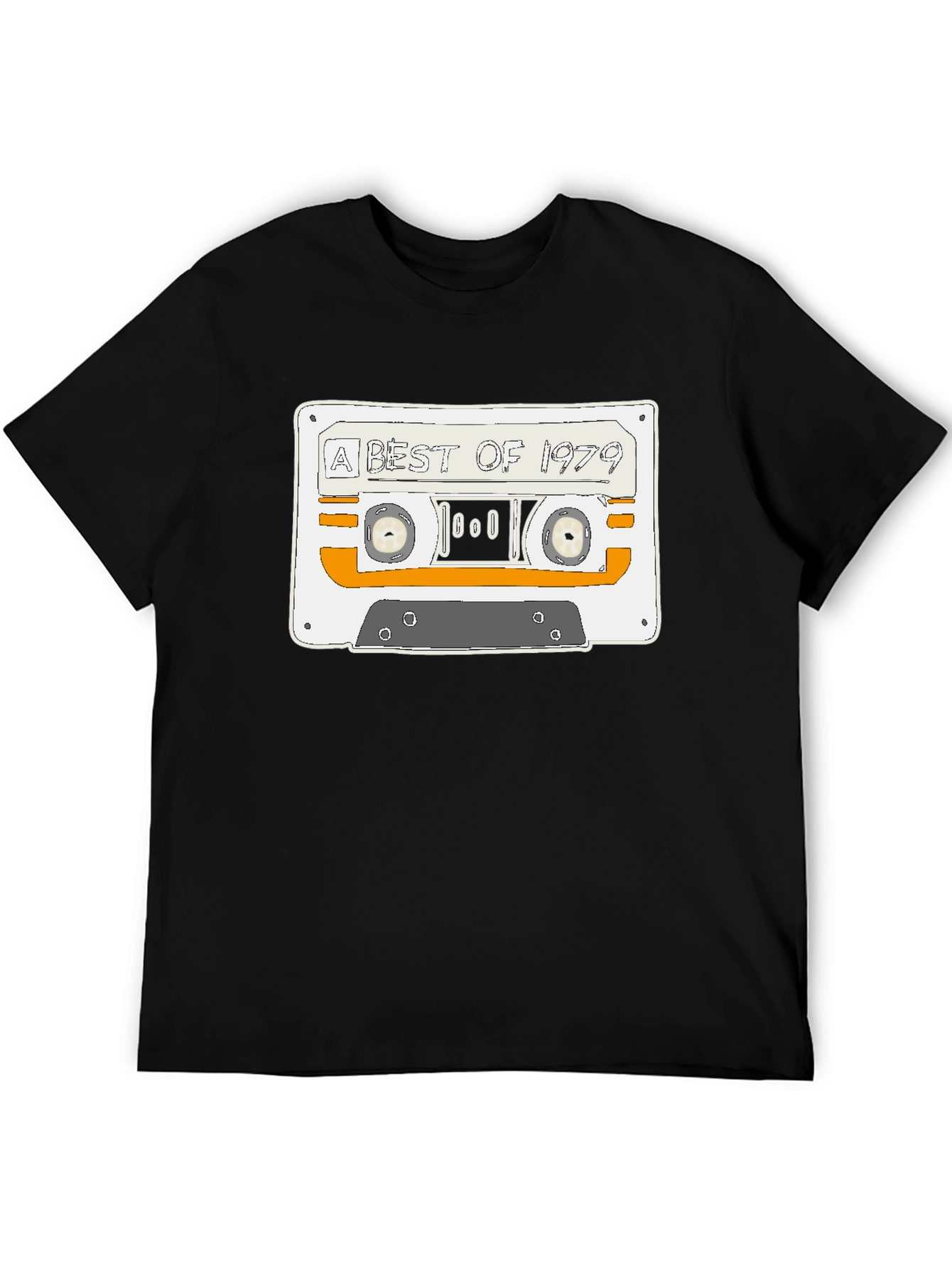 Black Retro 'A Best of 1979' Cassette Tape Black T-Shirt view 5