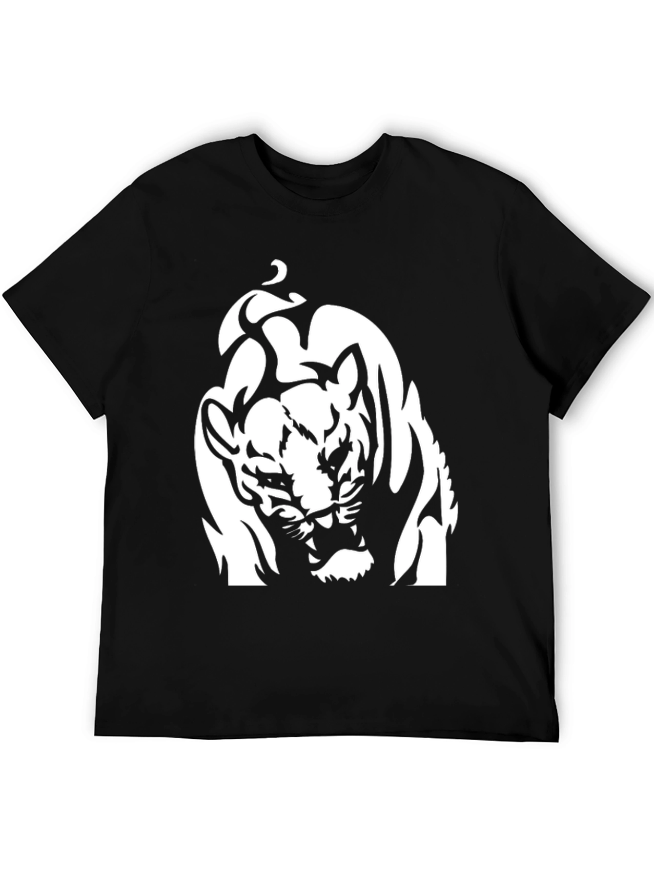 Black Black Graphic Tee - Roaring Tiger Design view 5