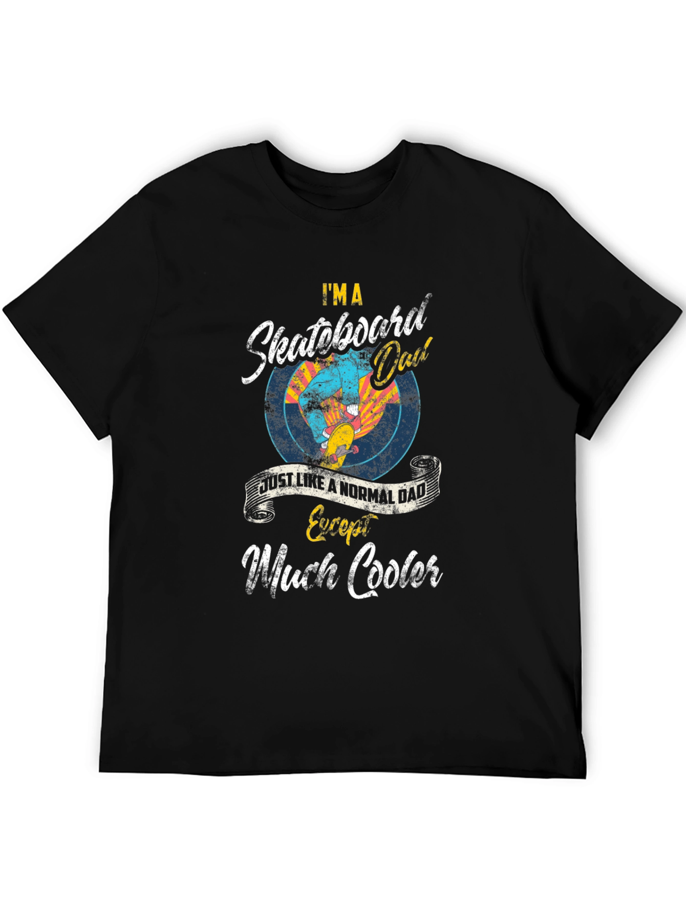 Black Skateboard Dad T-Shirt - Cool Father's Day Gift view 5
