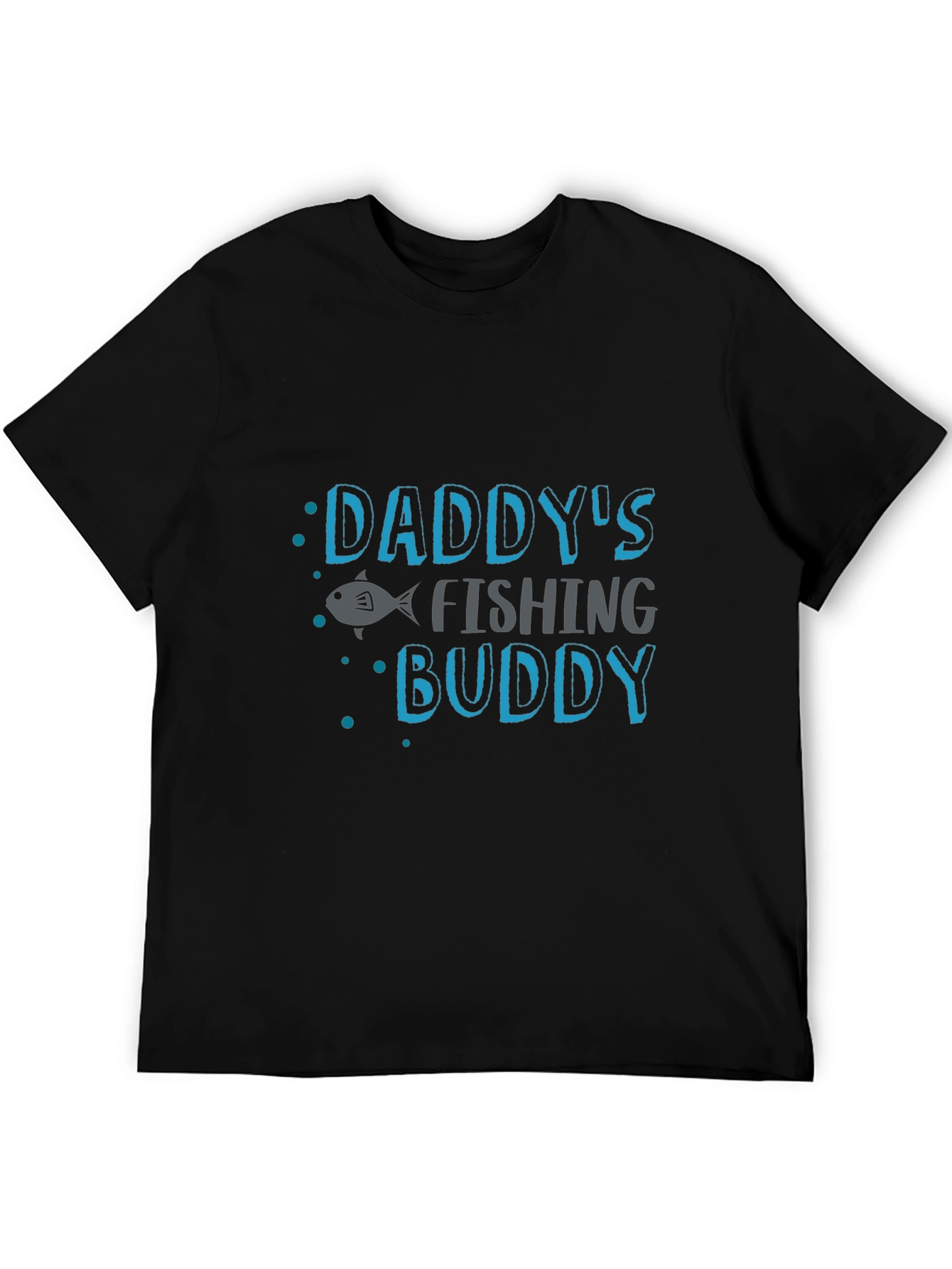 Black Daddy's Fishing Buddy Black T-Shirt view 5