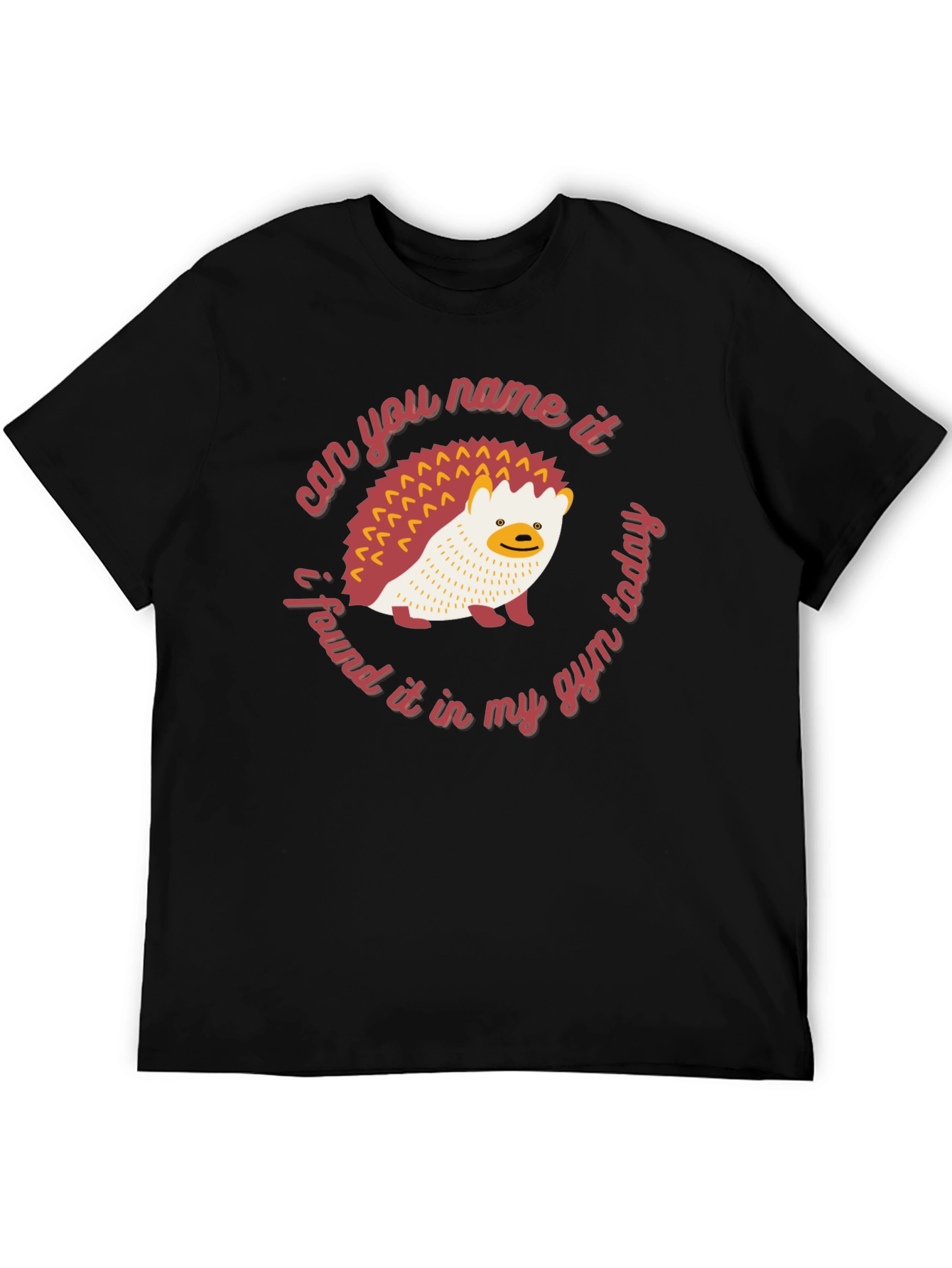 Black Funny Hedgehog Gym T-Shirt - Can You Name It? view 5