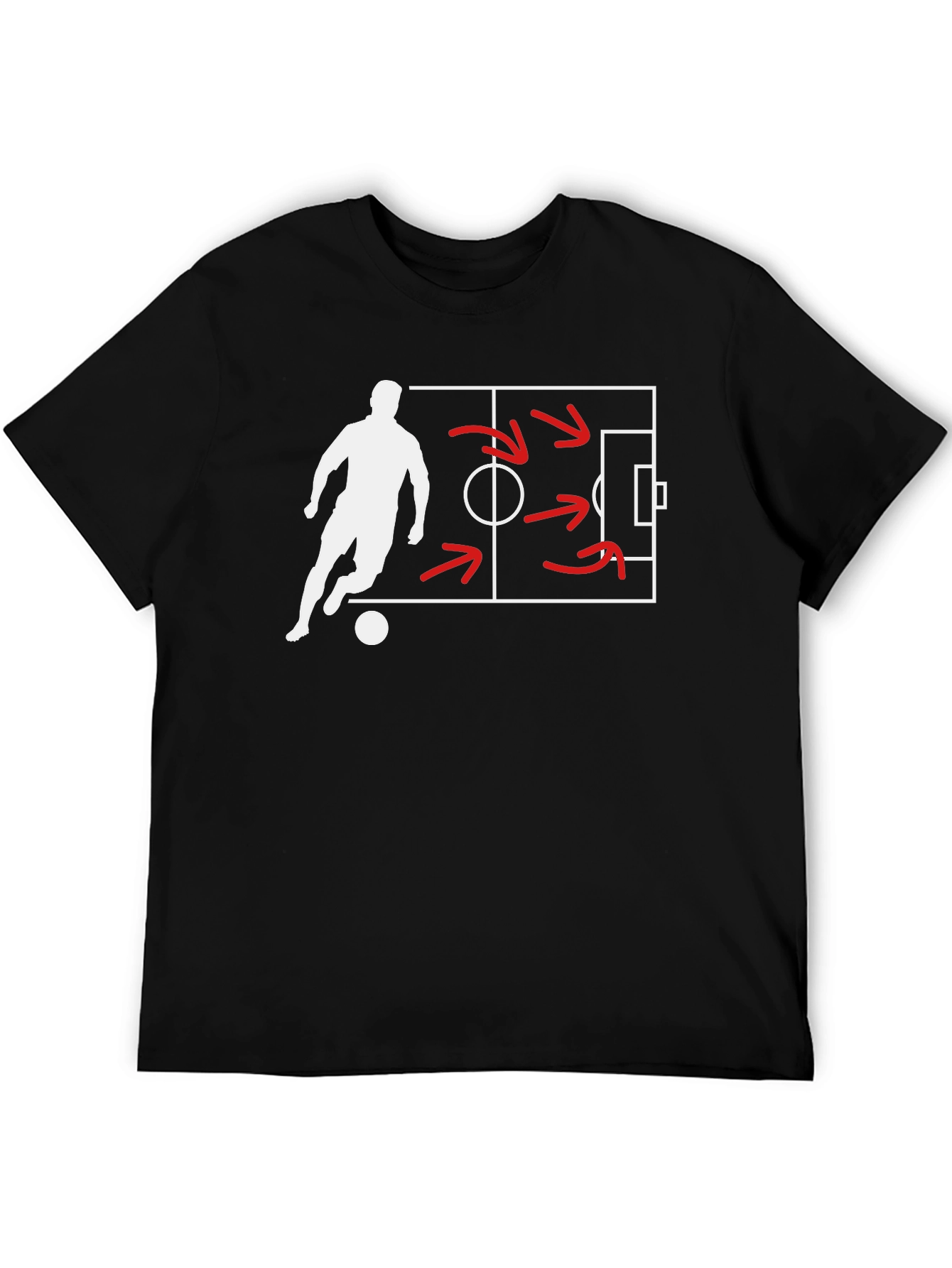 Black Soccer Strategy Black T-Shirt view 5