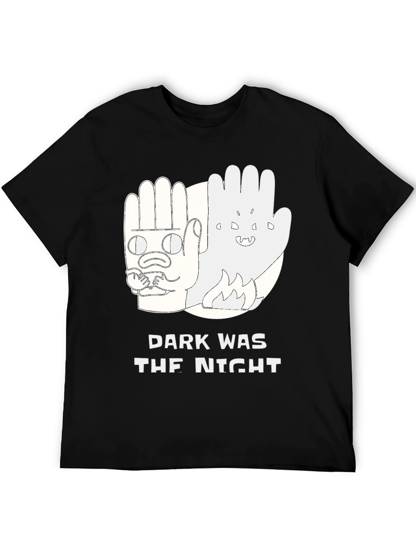 Black Dark Was The Night Graphic Tee - Black Cotton Blend view 5