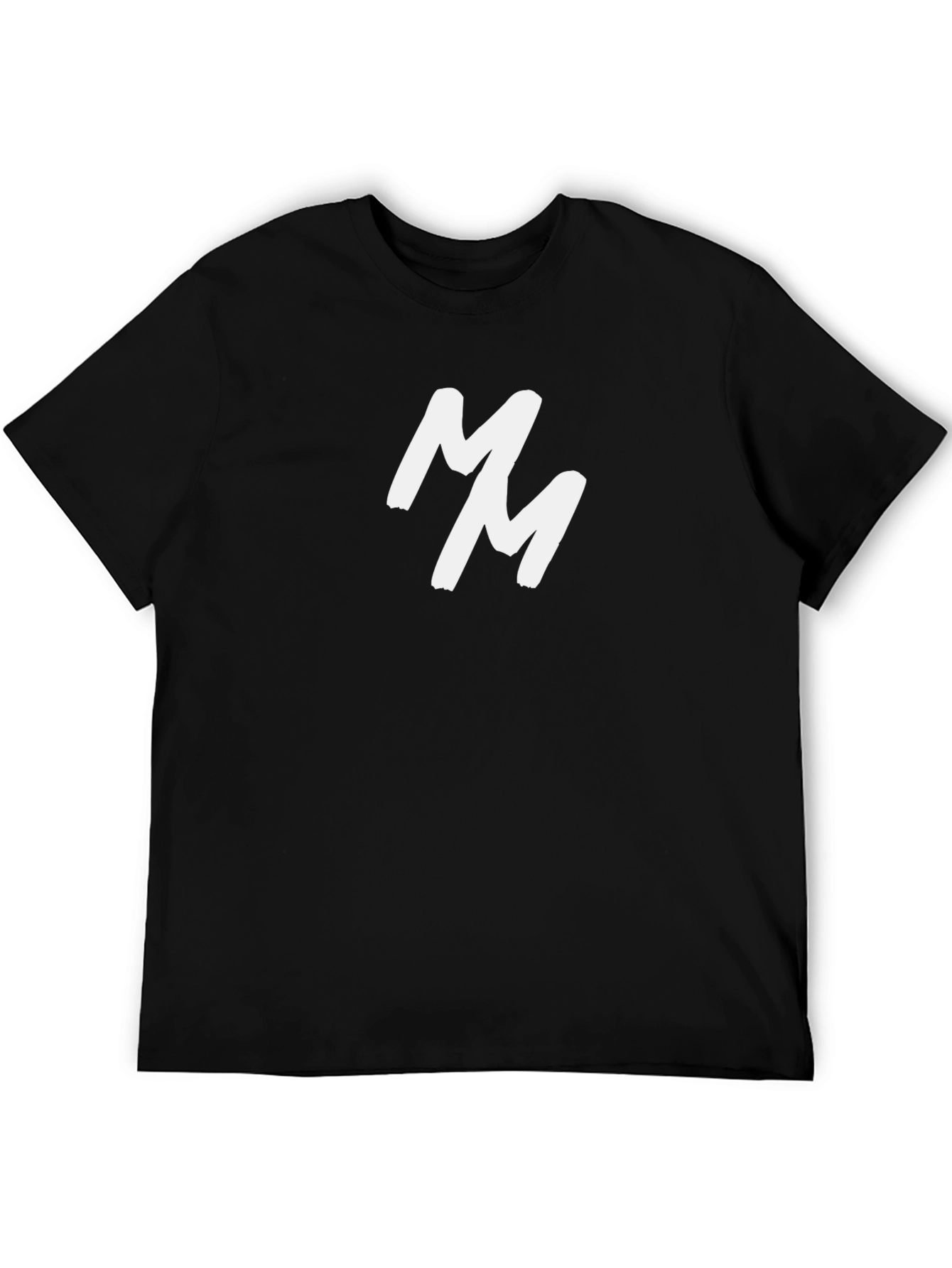 Black Black T-Shirt with White "MM" Graphic view 5