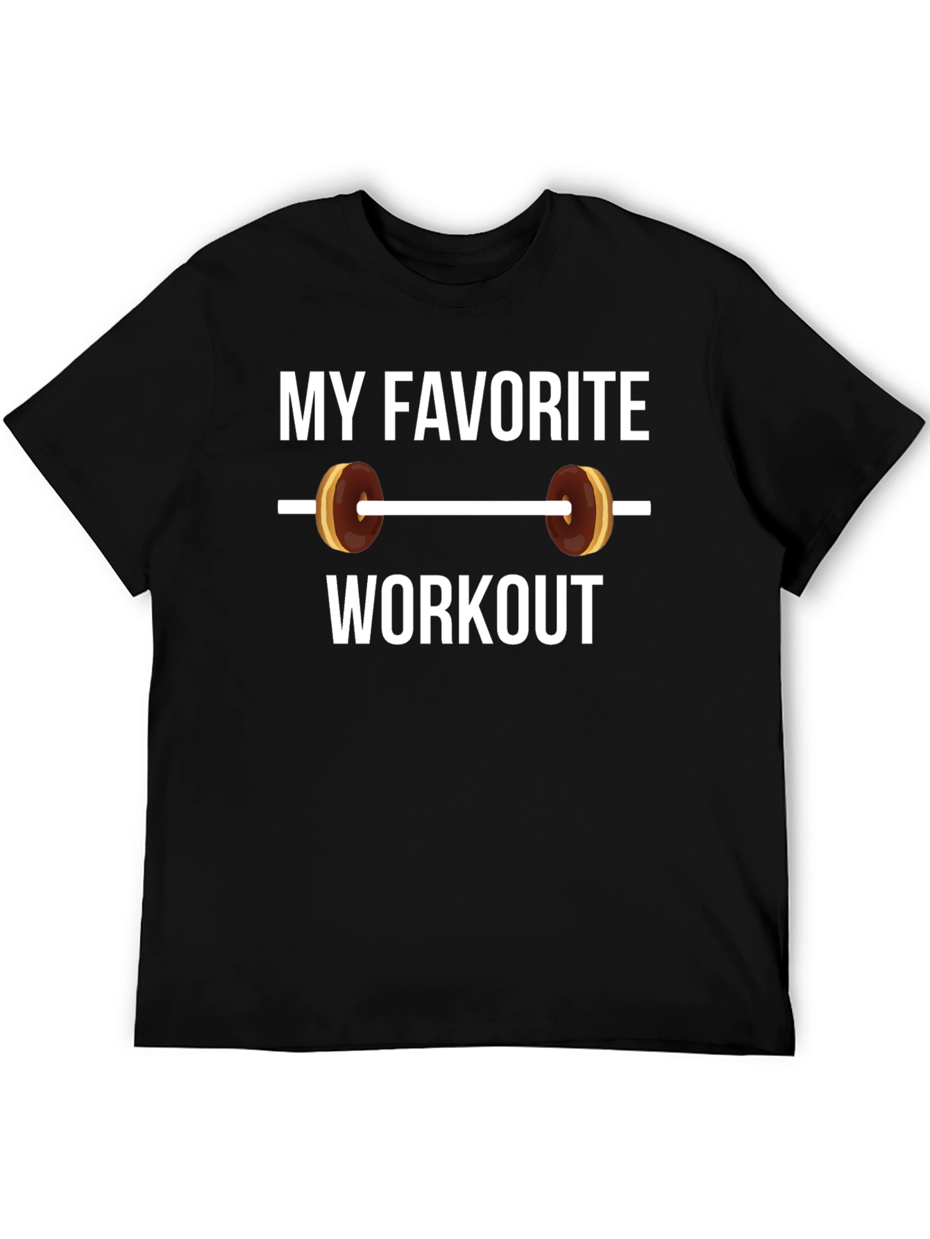 Black Funny Donut Workout T-Shirt - My Favorite Workout Tee view 5