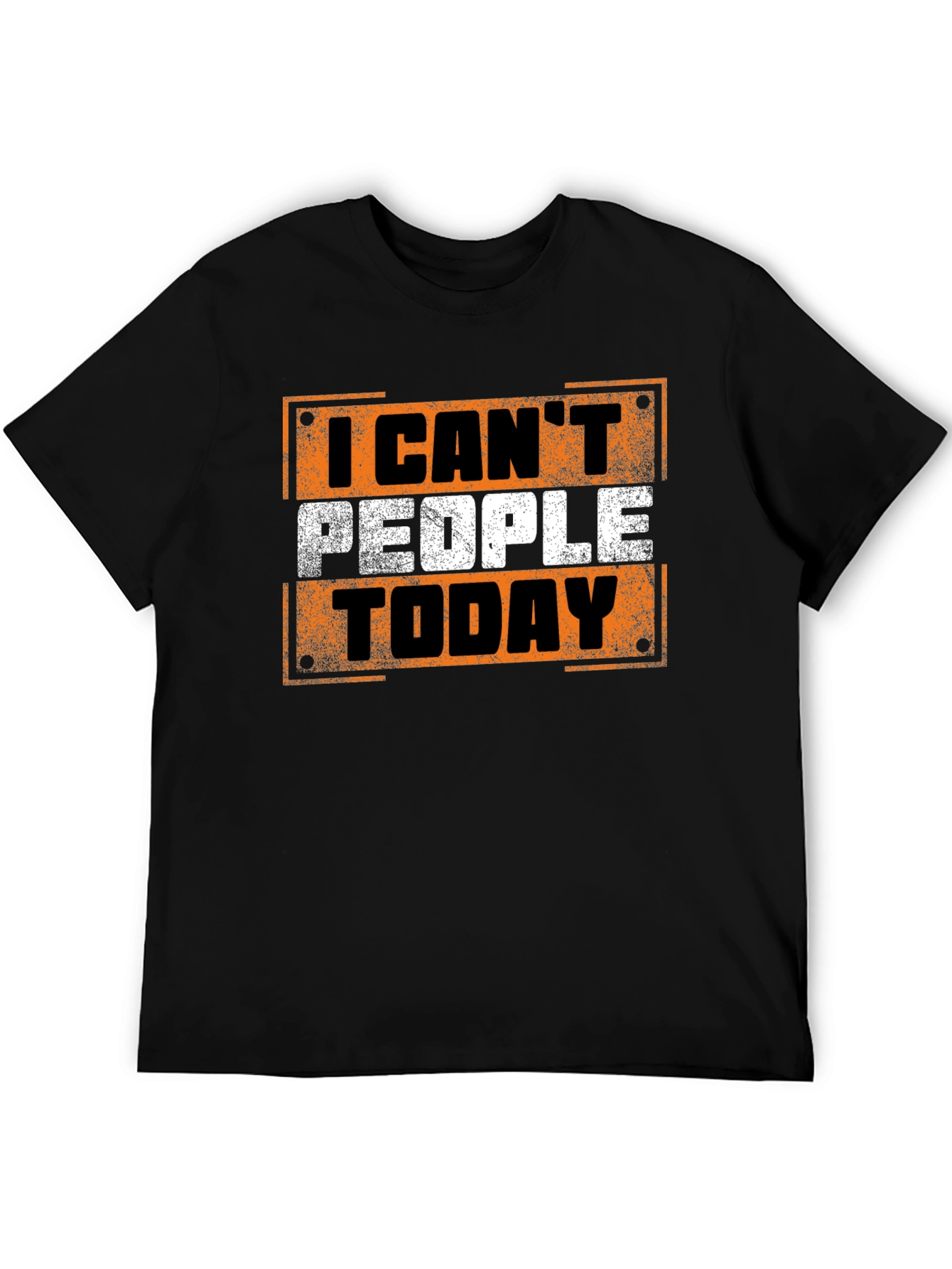 Black I Can't People Today Graphic Tee - Black Cotton T-Shirt view 5