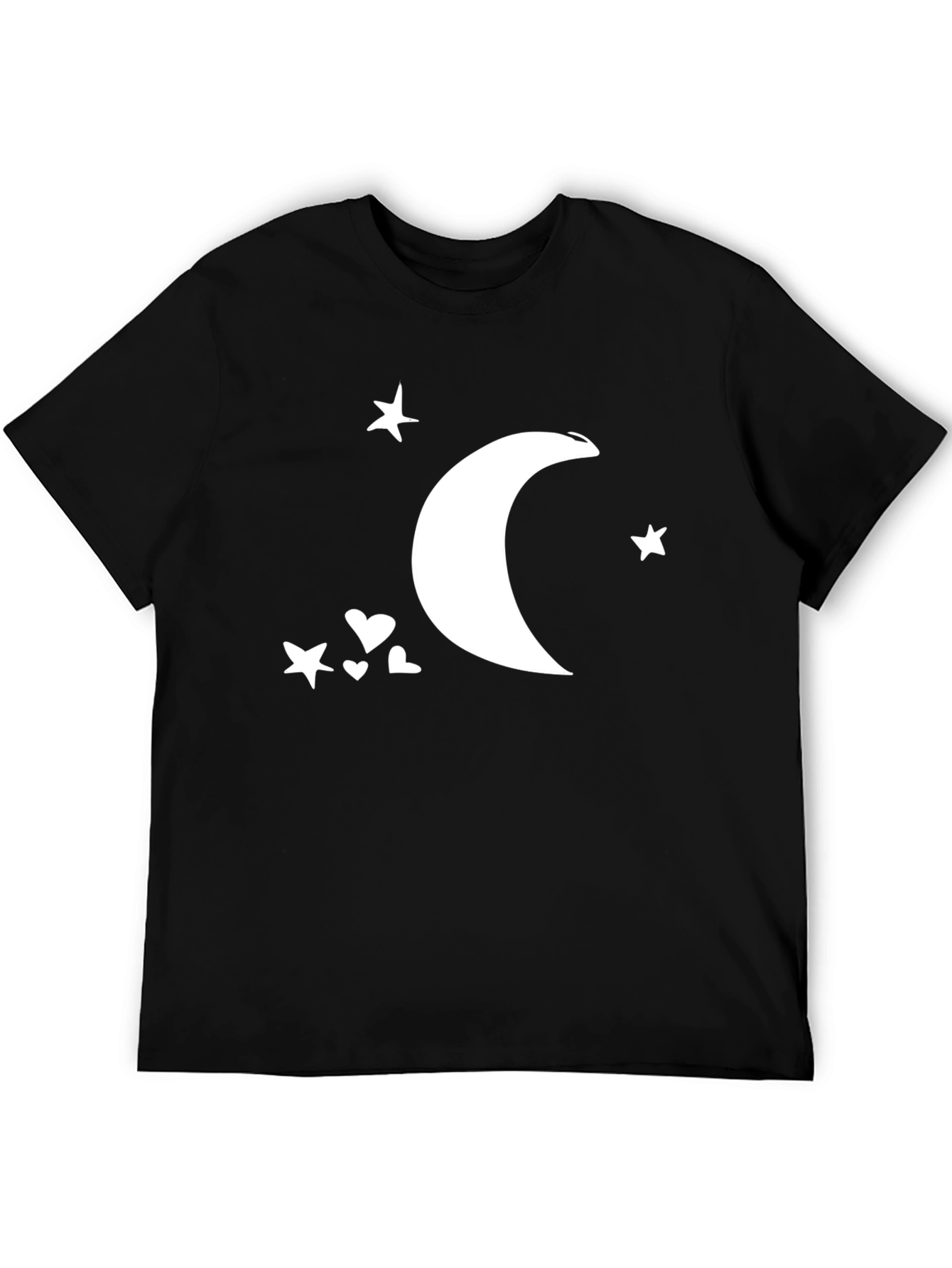 Black Moon & Stars Graphic Tee - Black Cotton Comfort view 5